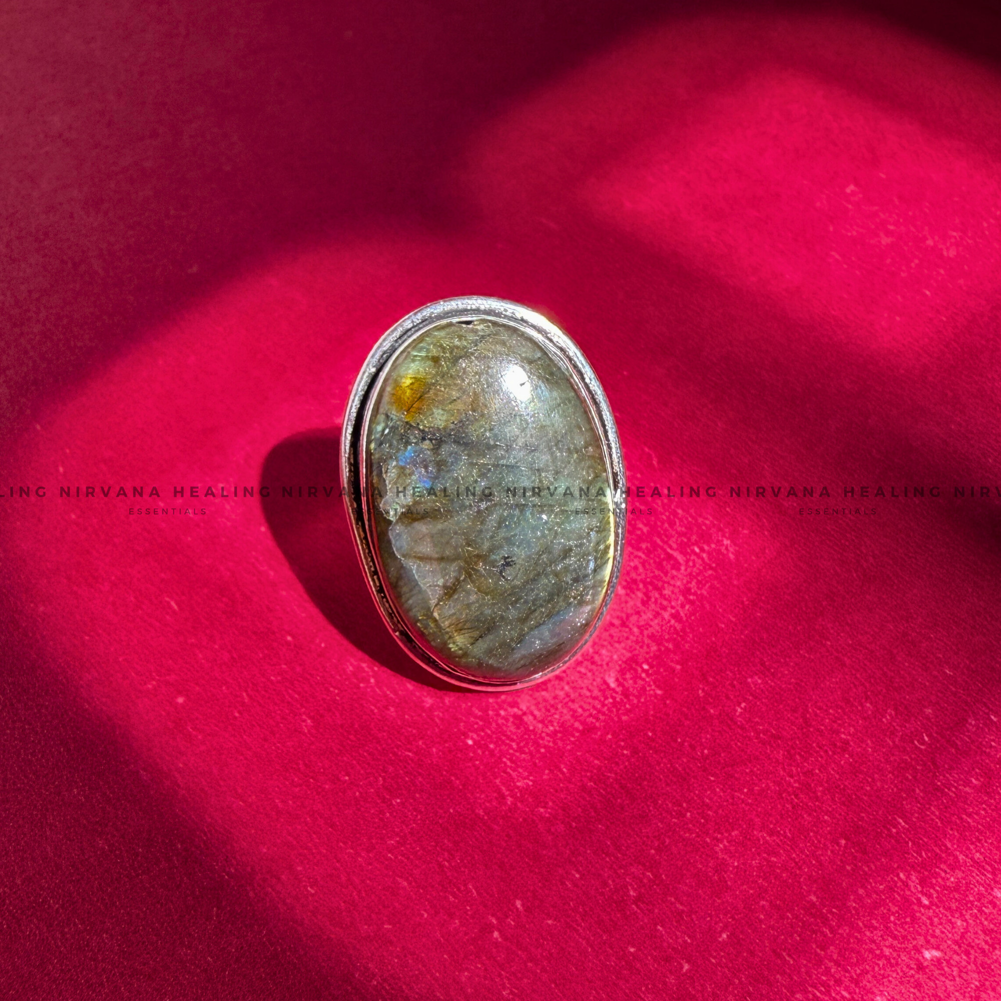 GREEN UNAKITE OVAL RING (Emotional Healing, Heart Awakening, Inner Peace) . - Image 4