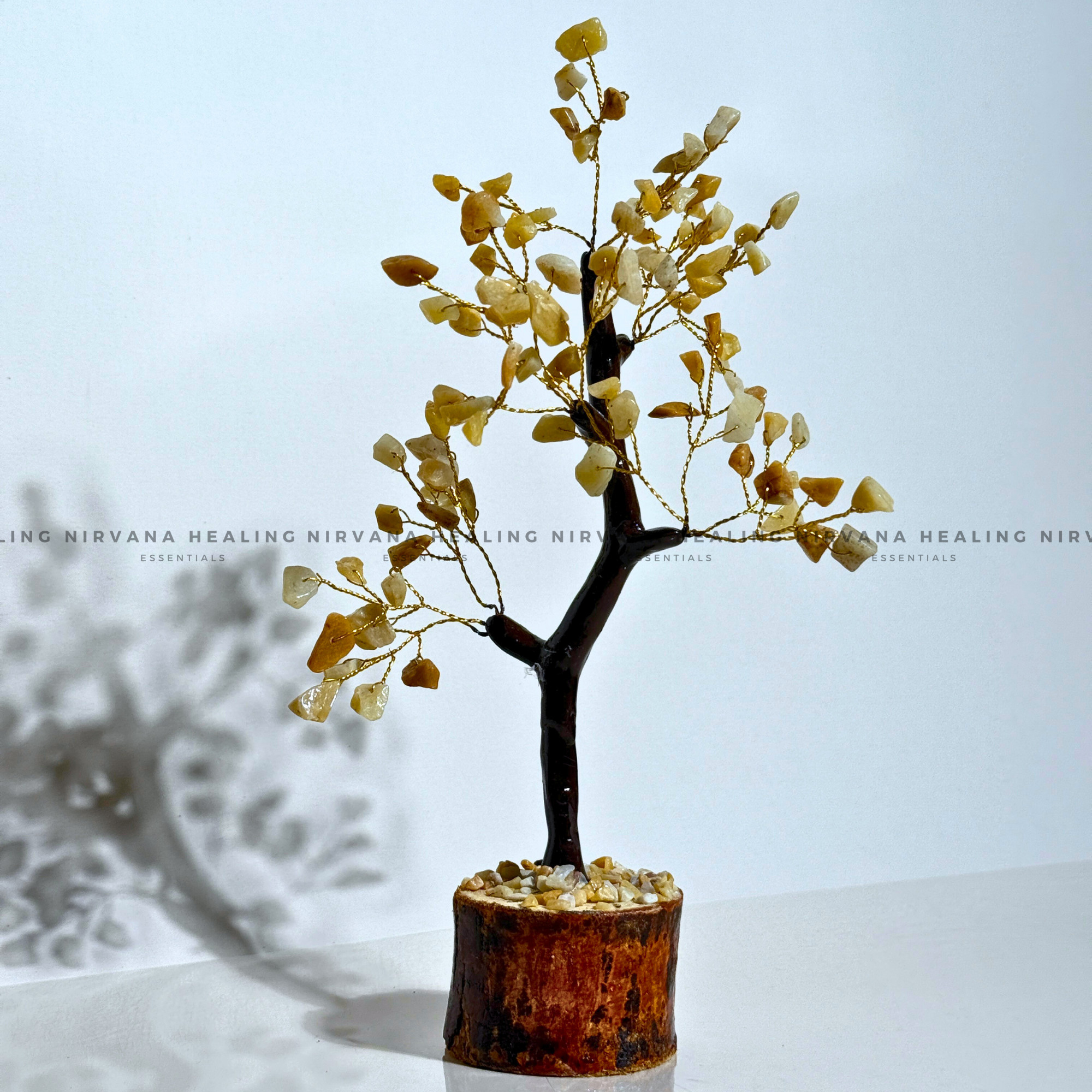 YELLOW AVENTURINE CRYSTAL TREE (SMALL) Approx 100 Beads (Joy, Leadership, Empowerment).