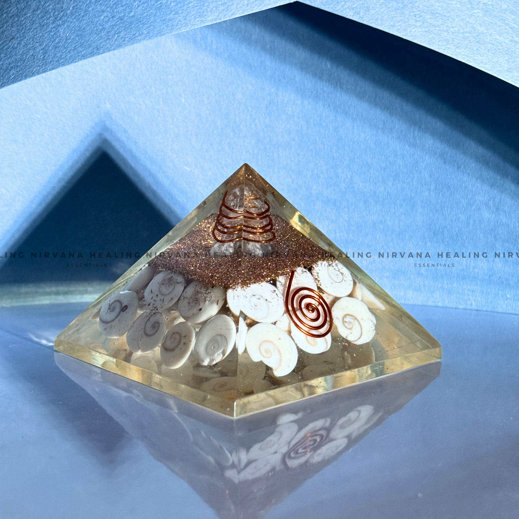 AMETHYST WITH GOMTI CHAKRA PYRAMID (Meditation, Stress Reduction, Intuition and Manifestation) - Image 7