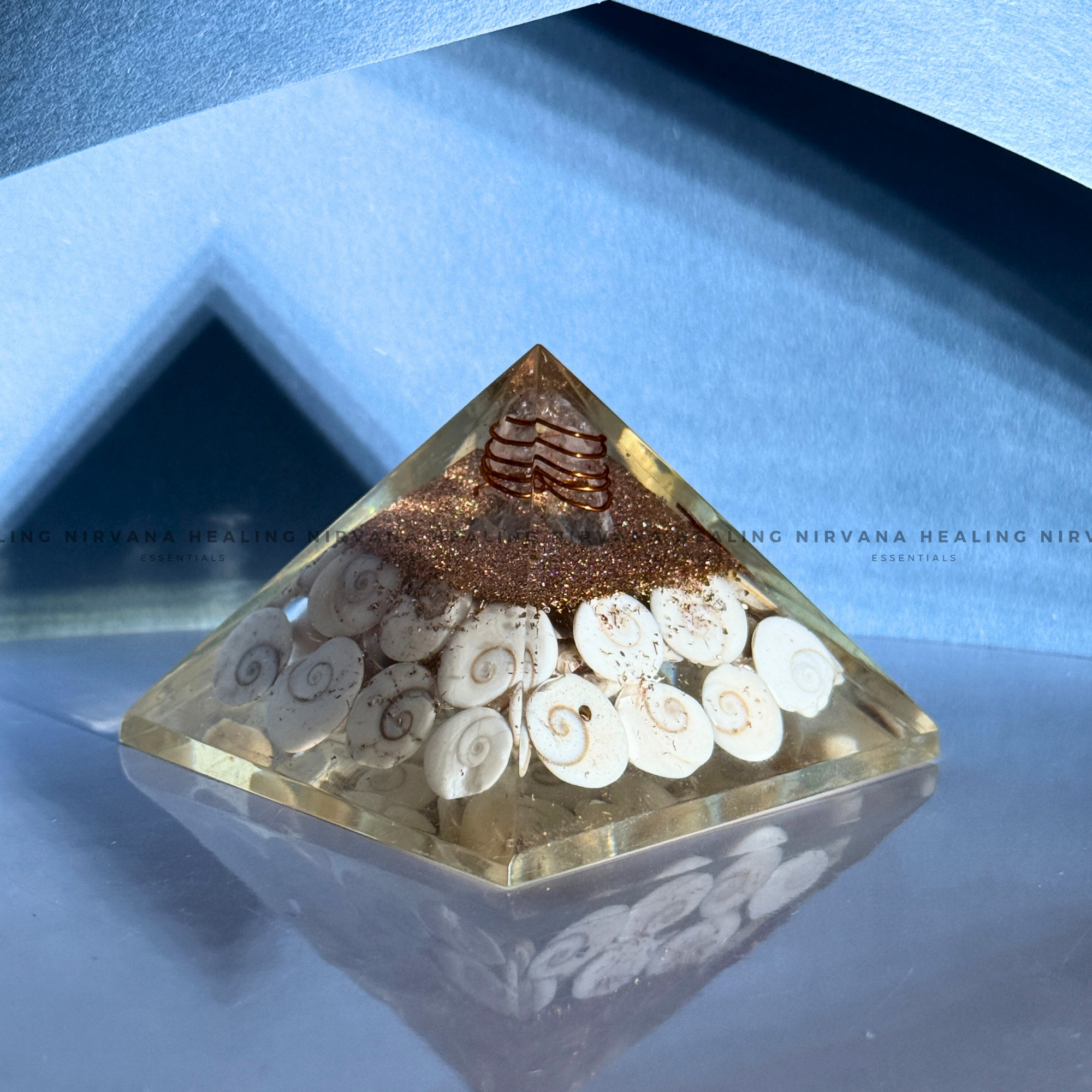 AMETHYST WITH GOMTI CHAKRA PYRAMID (Meditation, Stress Reduction, Intuition and Manifestation) - Image 6