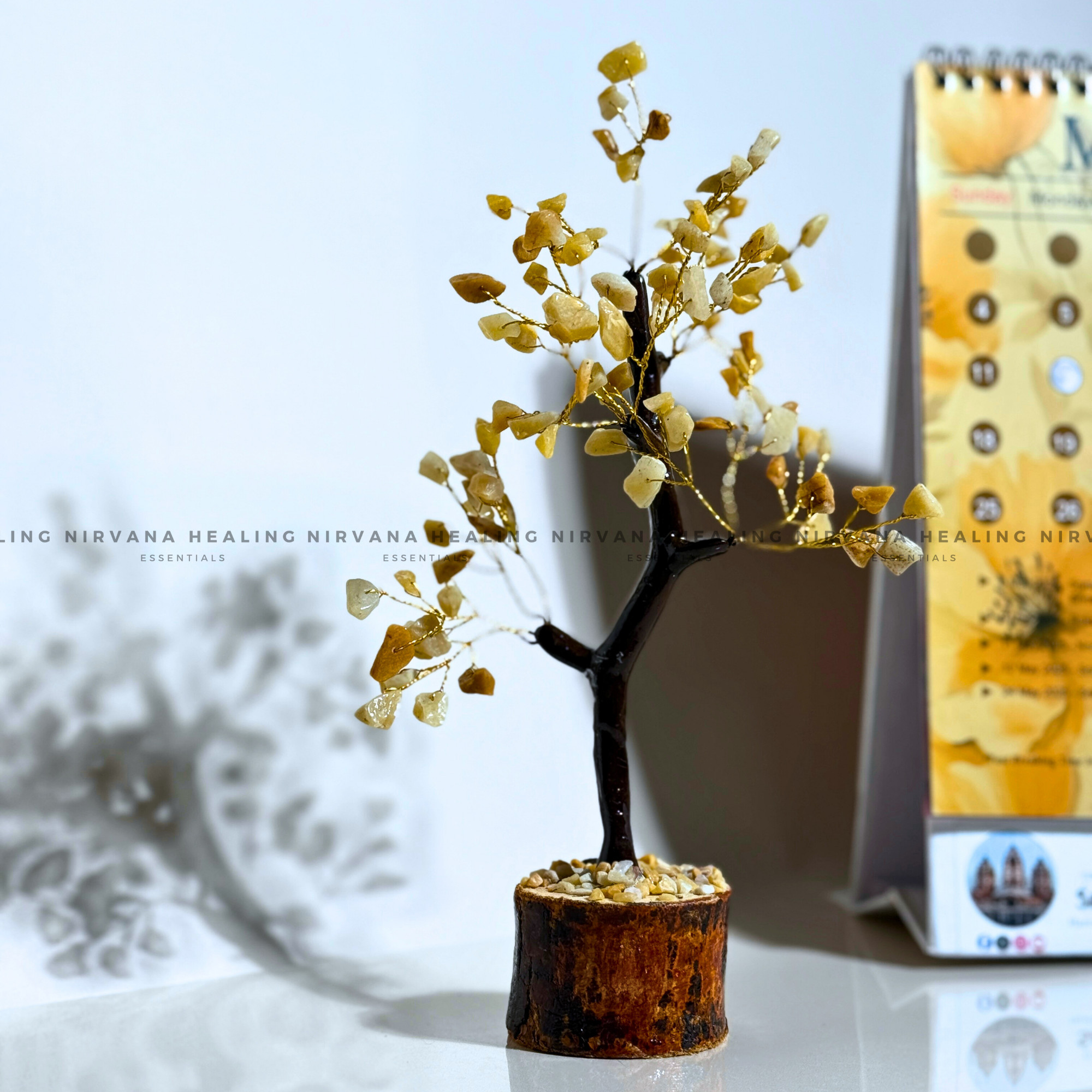 YELLOW AVENTURINE CRYSTAL TREE (SMALL) Approx 100 Beads (Joy, Leadership, Empowerment). - Image 4
