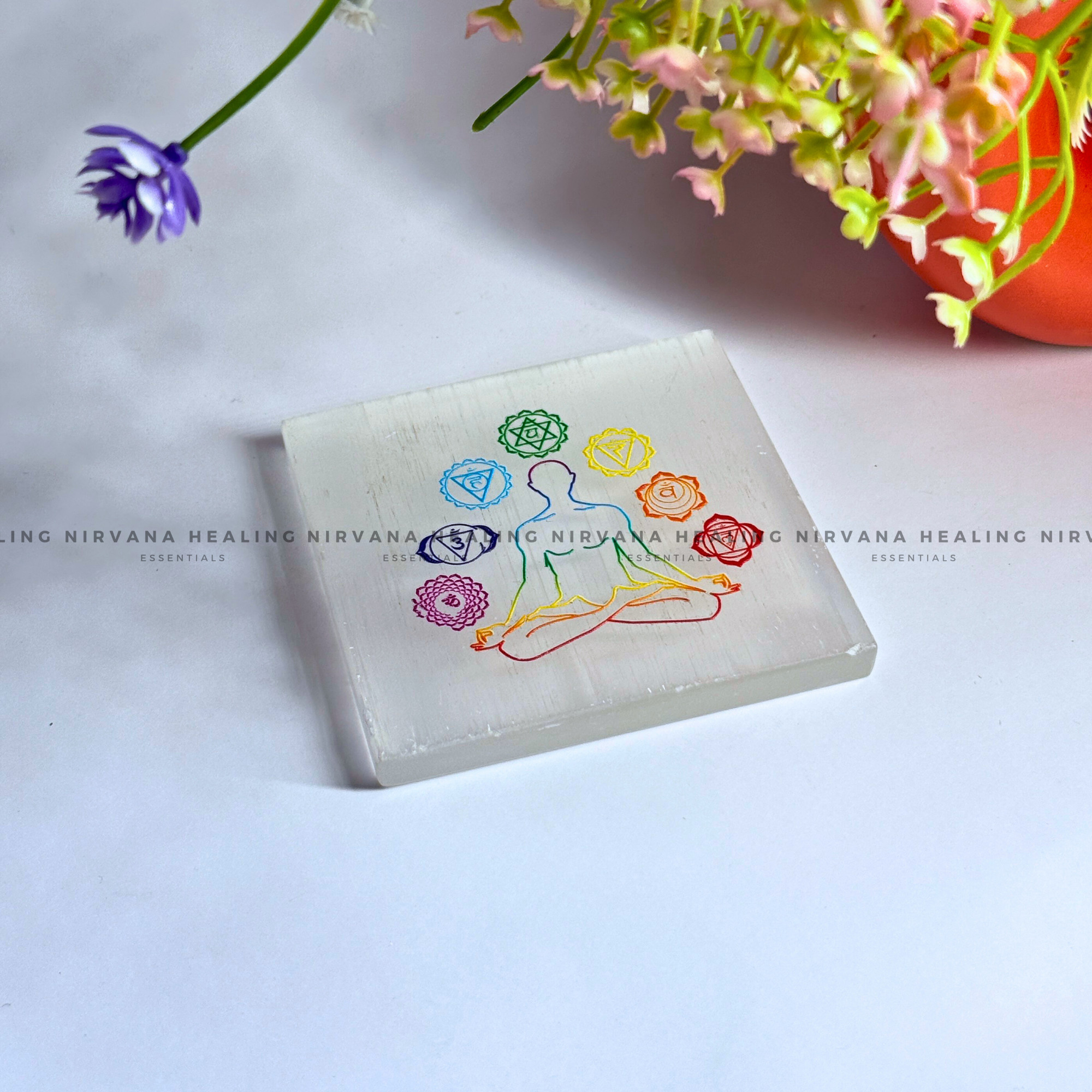 SELENITE MEDITATION POSE CHARGING PLATE
(Aura Cleansing, Charging, Cleansing And Purification). - Image 4