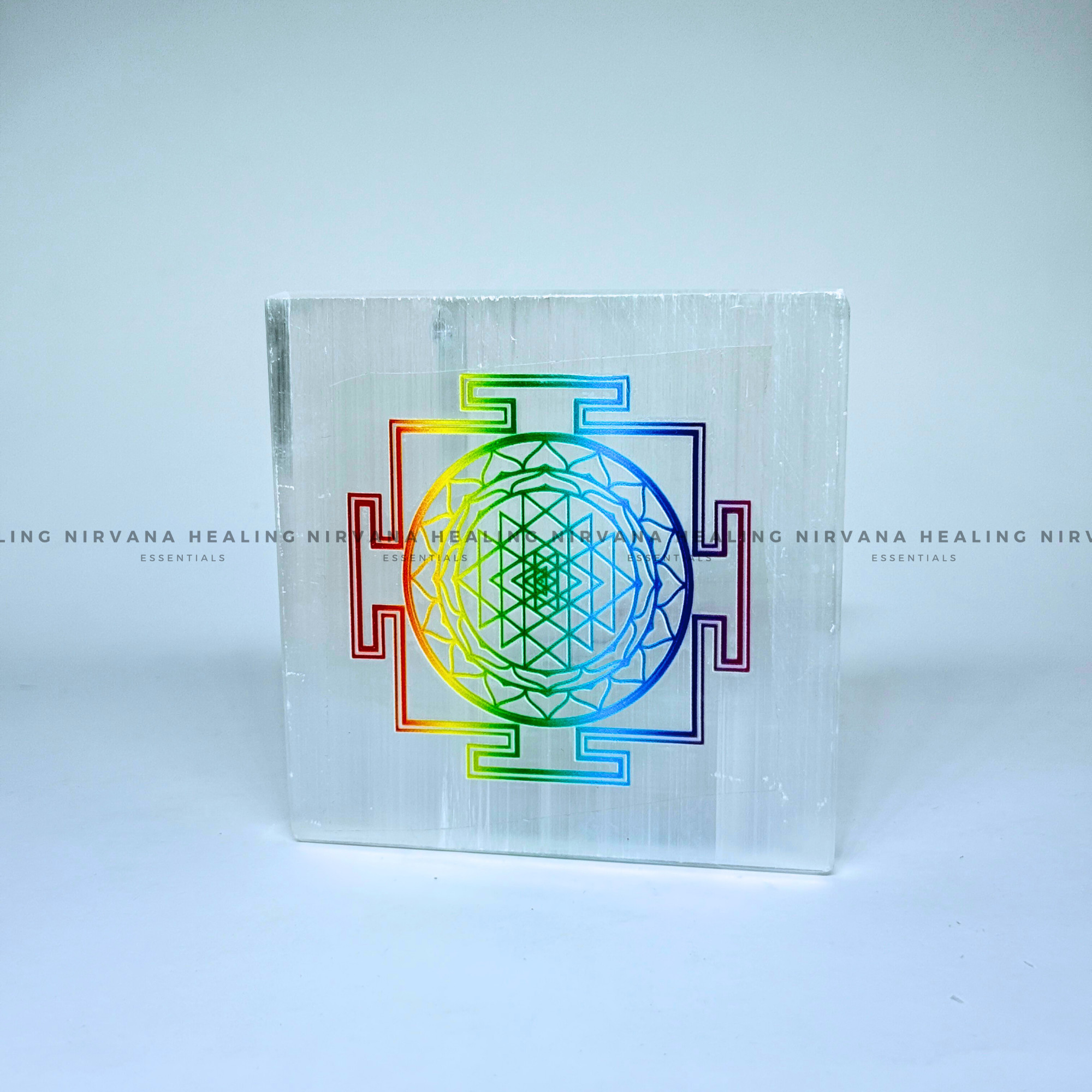SELENITE SHREE YANTRA CHARGING PLATE (Aura Cleansing ,Charging, Cleansing And Purification). - Image 2
