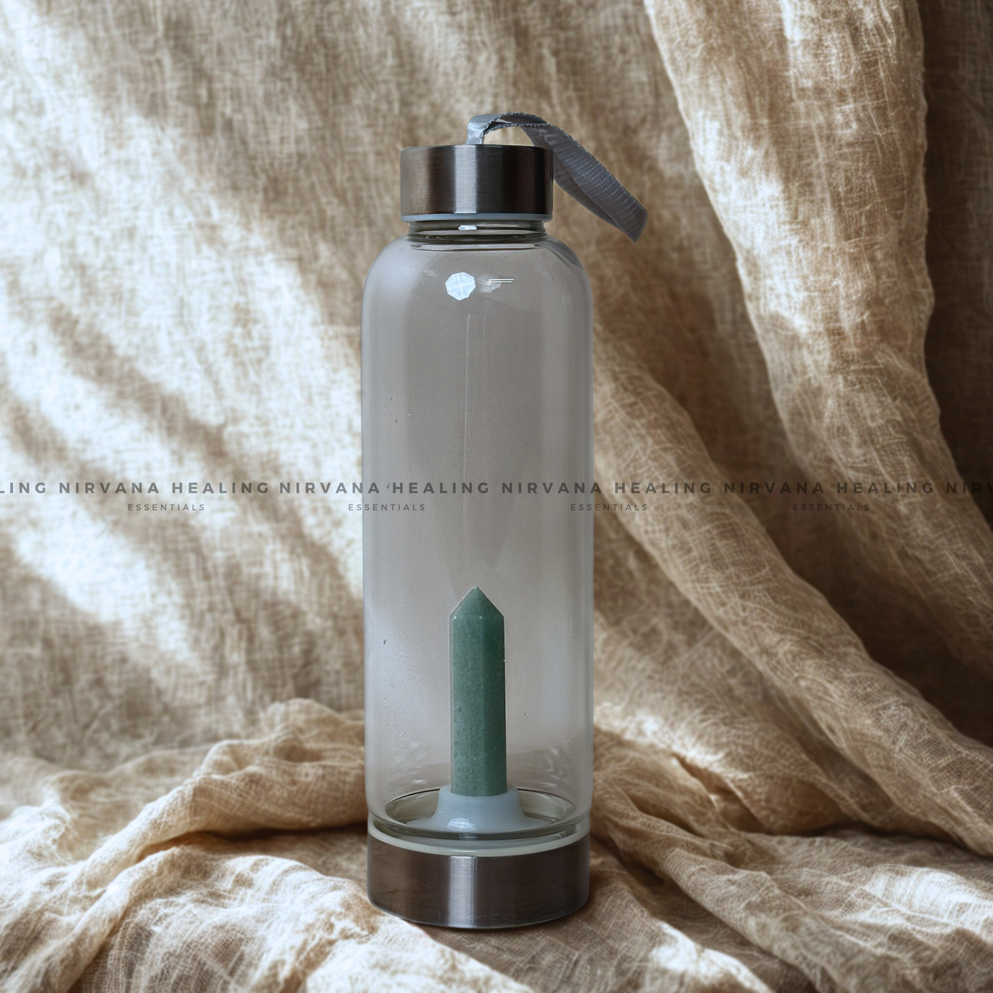 GREEN JADE INFUSED CRYSTAL ELIXIR BOTTLE (Luck, Harmony, Peace And Abundance) - Image 4