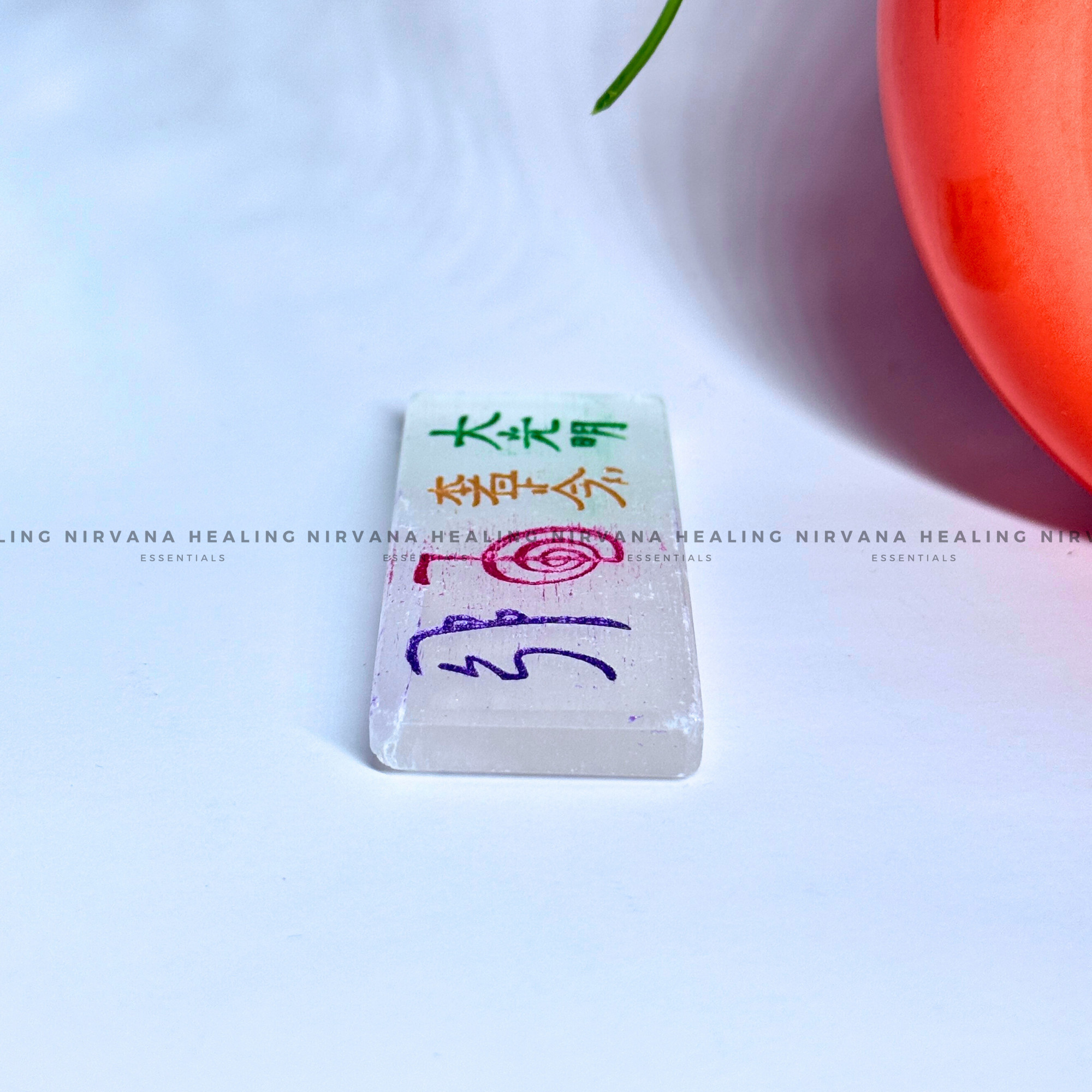 SELENITE REIKI SYMBOLS RECTANGULAR CHARGING PLATE
(Aura Cleansing ,Charging, Cleansing And Purification). - Image 2