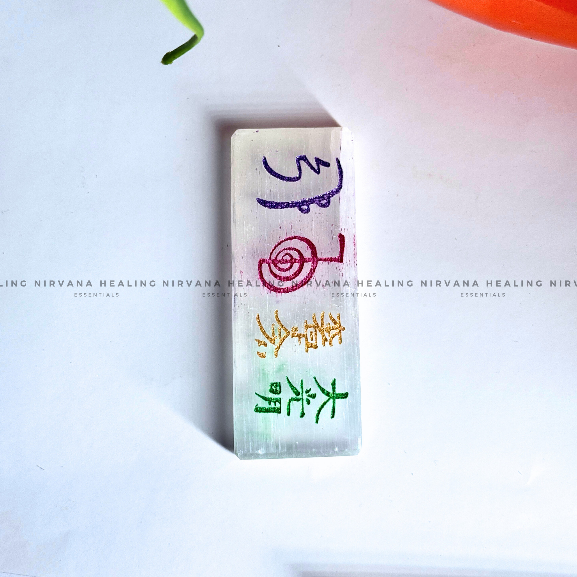 SELENITE REIKI SYMBOLS RECTANGULAR CHARGING PLATE
(Aura Cleansing ,Charging, Cleansing And Purification). - Image 3