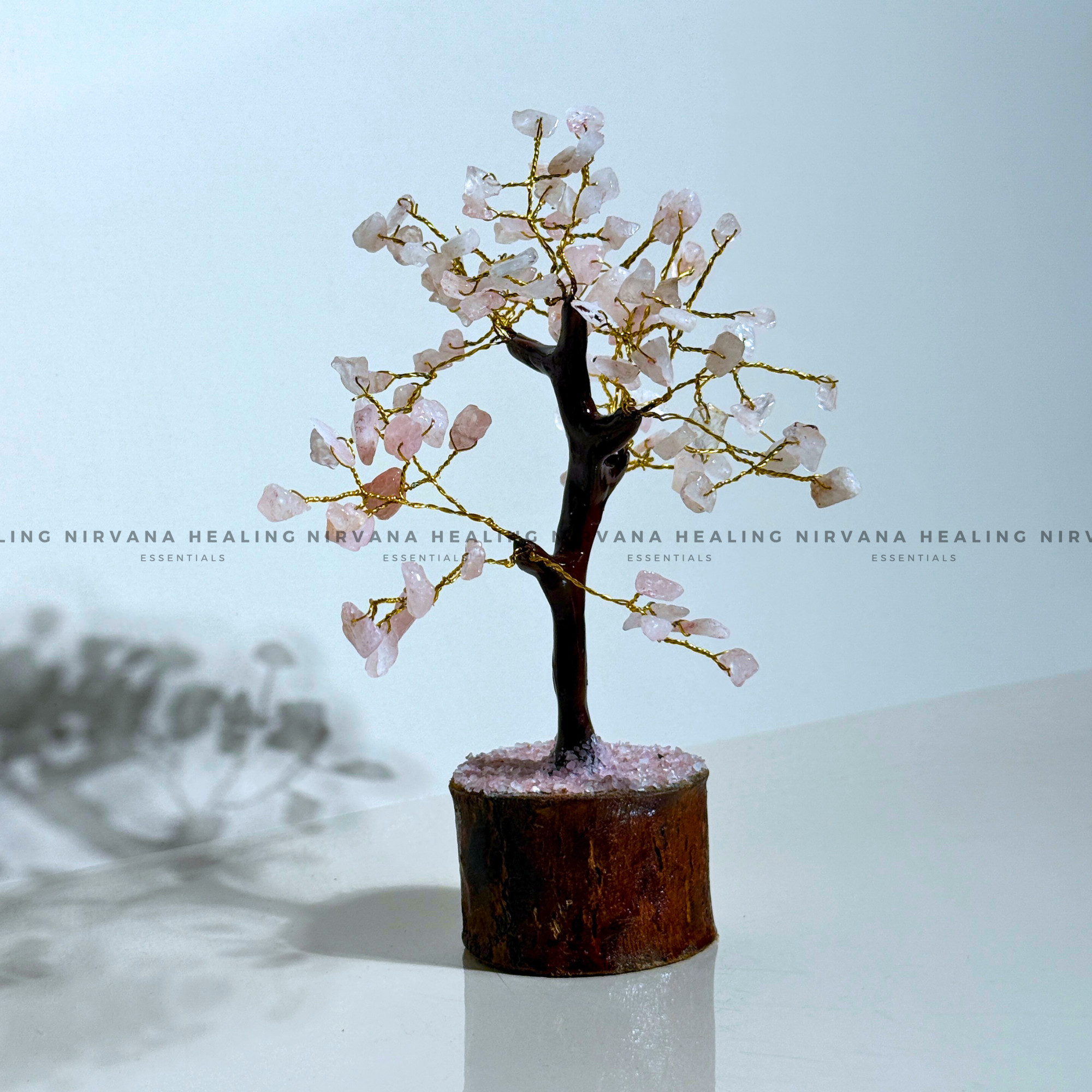 ROSE QUARTZ CRYSTAL TREE (SMALL) Approx 100 Beads (Love, Romance, Relationship And Emotions Balance) - Image 3