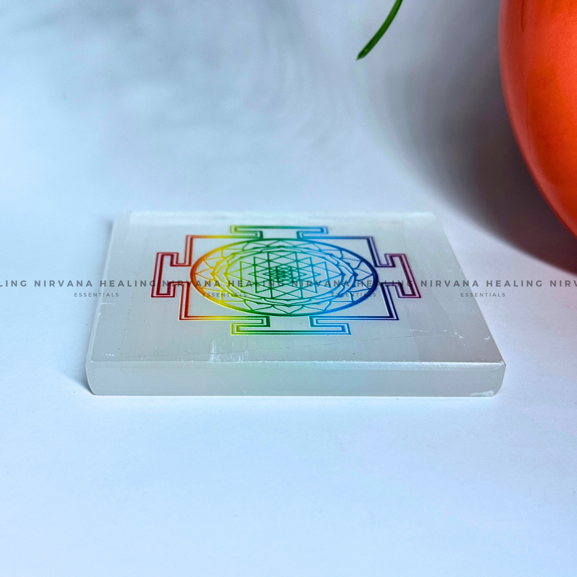 SELENITE SHREE YANTRA CHARGING PLATE (Aura Cleansing ,Charging, Cleansing And Purification). - Image 3