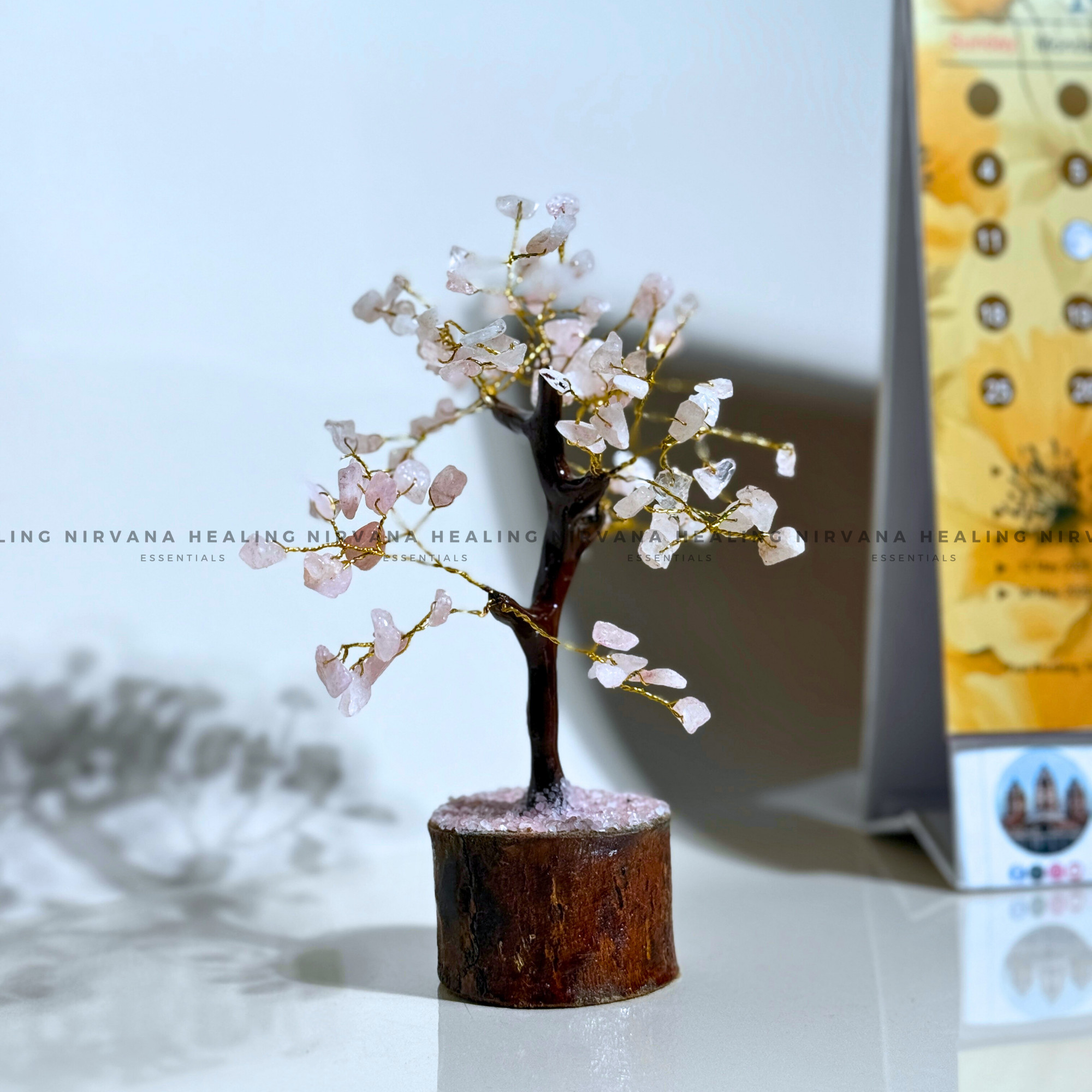 ROSE QUARTZ CRYSTAL TREE (SMALL) Approx 100 Beads (Love, Romance, Relationship And Emotions Balance) - Image 5