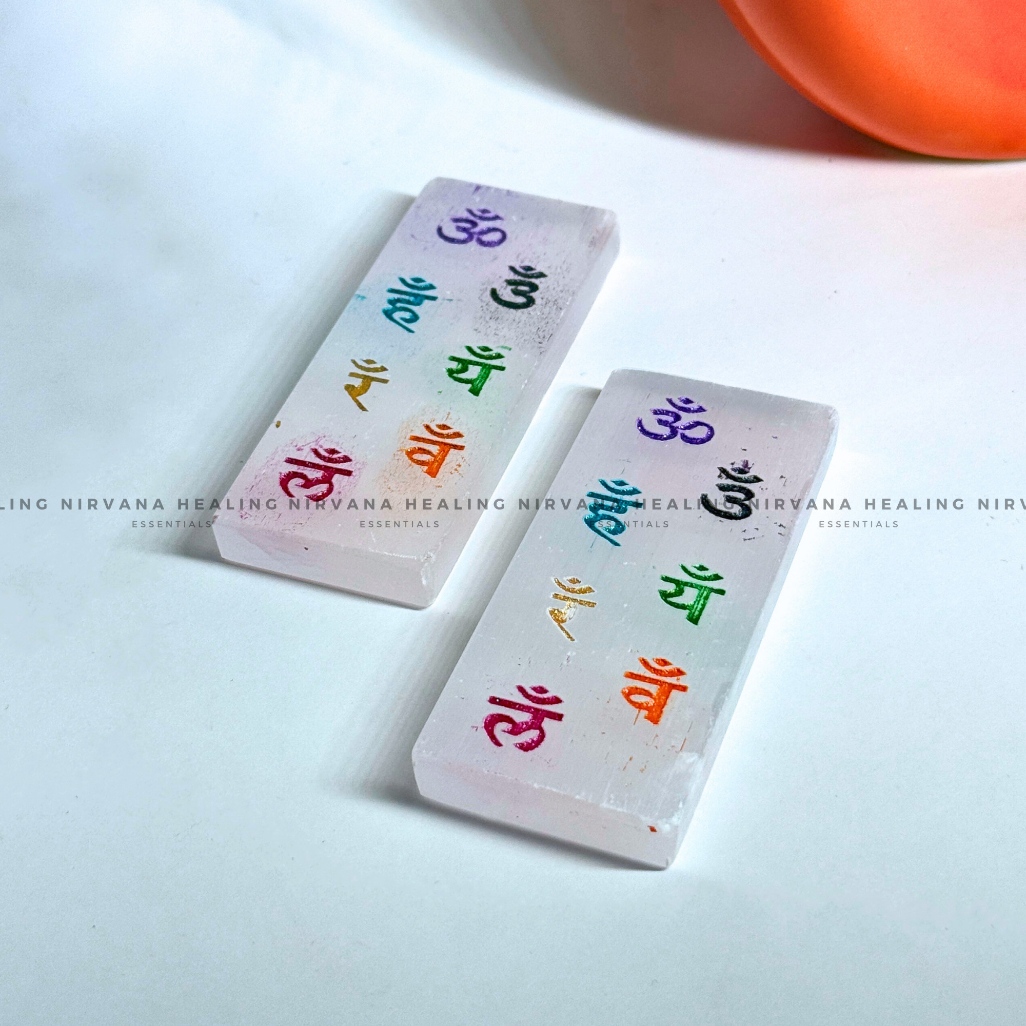 SELENITE CHAKRAS MANTRA RECTANGULAR CHARGING PLATE
(Aura Cleansing ,Charging, Cleansing And Purification). - Image 5