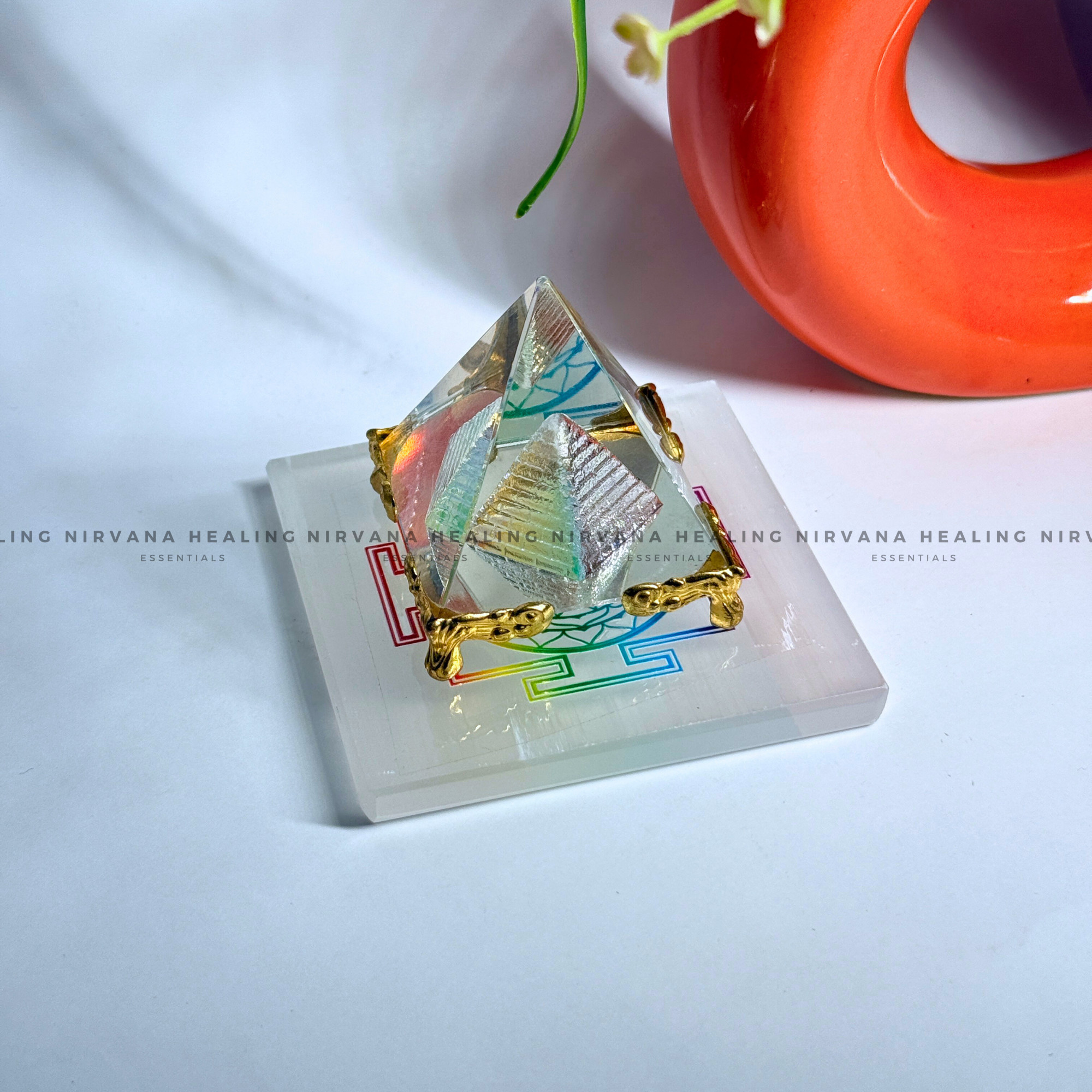 SELENITE SHREE YANTRA CHARGING PLATE (Aura Cleansing ,Charging, Cleansing And Purification). - Image 5