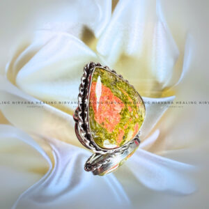 UNAKITE DIAMOND SHAPED RINGβ¨(Emotional Healing, Heart Awakening, Inner Peace) .β¨