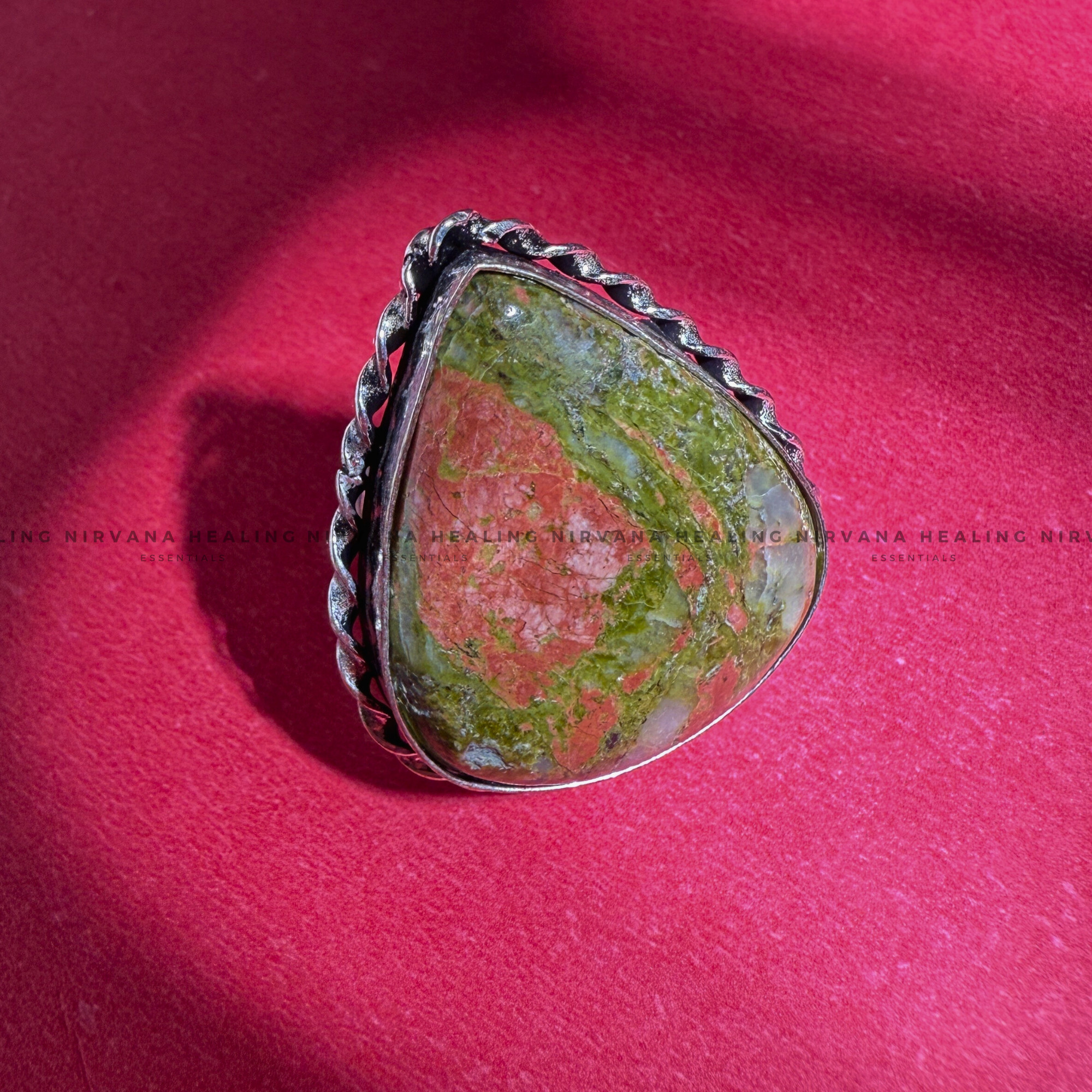 UNAKITE DIAMOND SHAPED RING
(Emotional Healing, Heart Awakening, Inner Peace) .
- Image 2