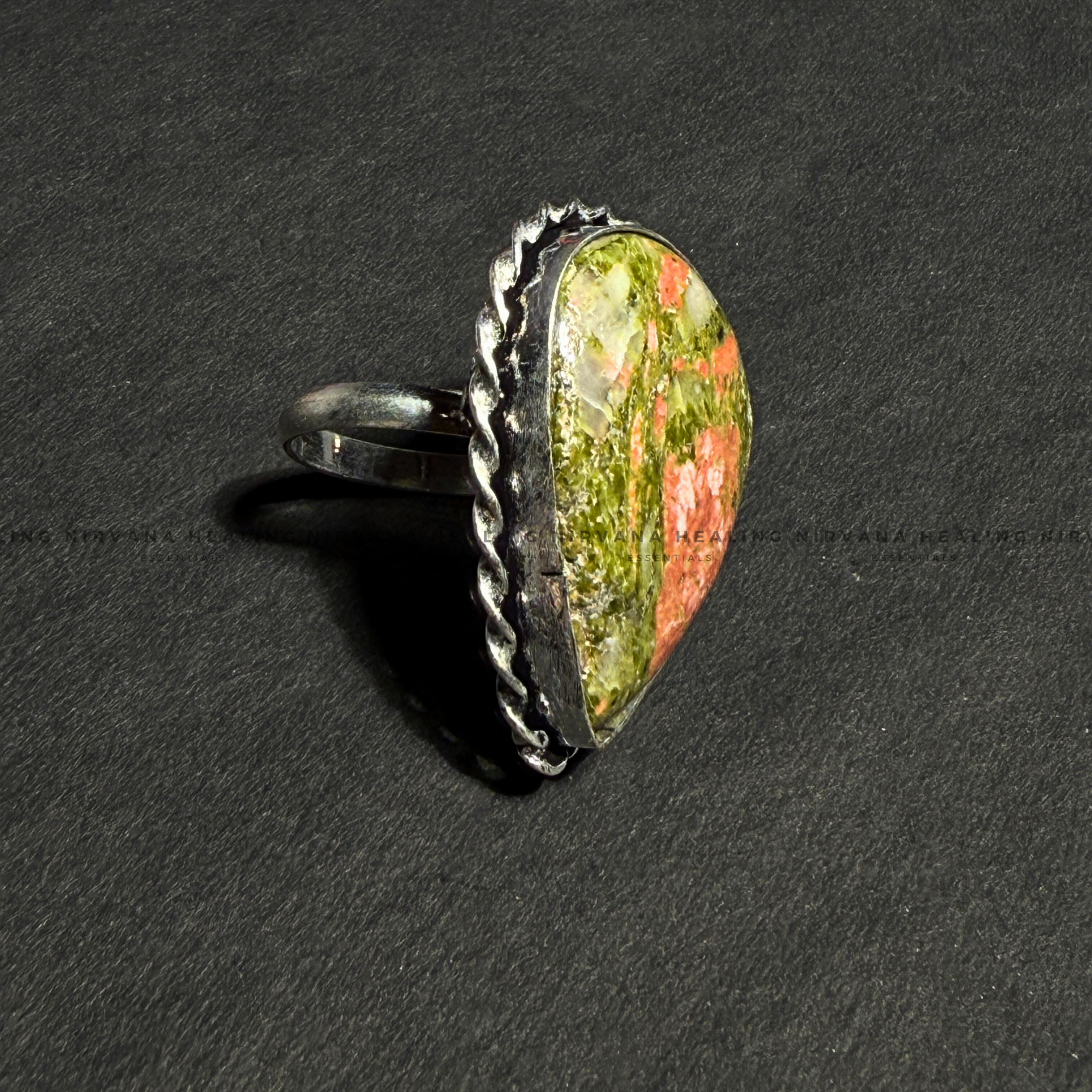 UNAKITE DIAMOND SHAPED RING
(Emotional Healing, Heart Awakening, Inner Peace) .
- Image 5
