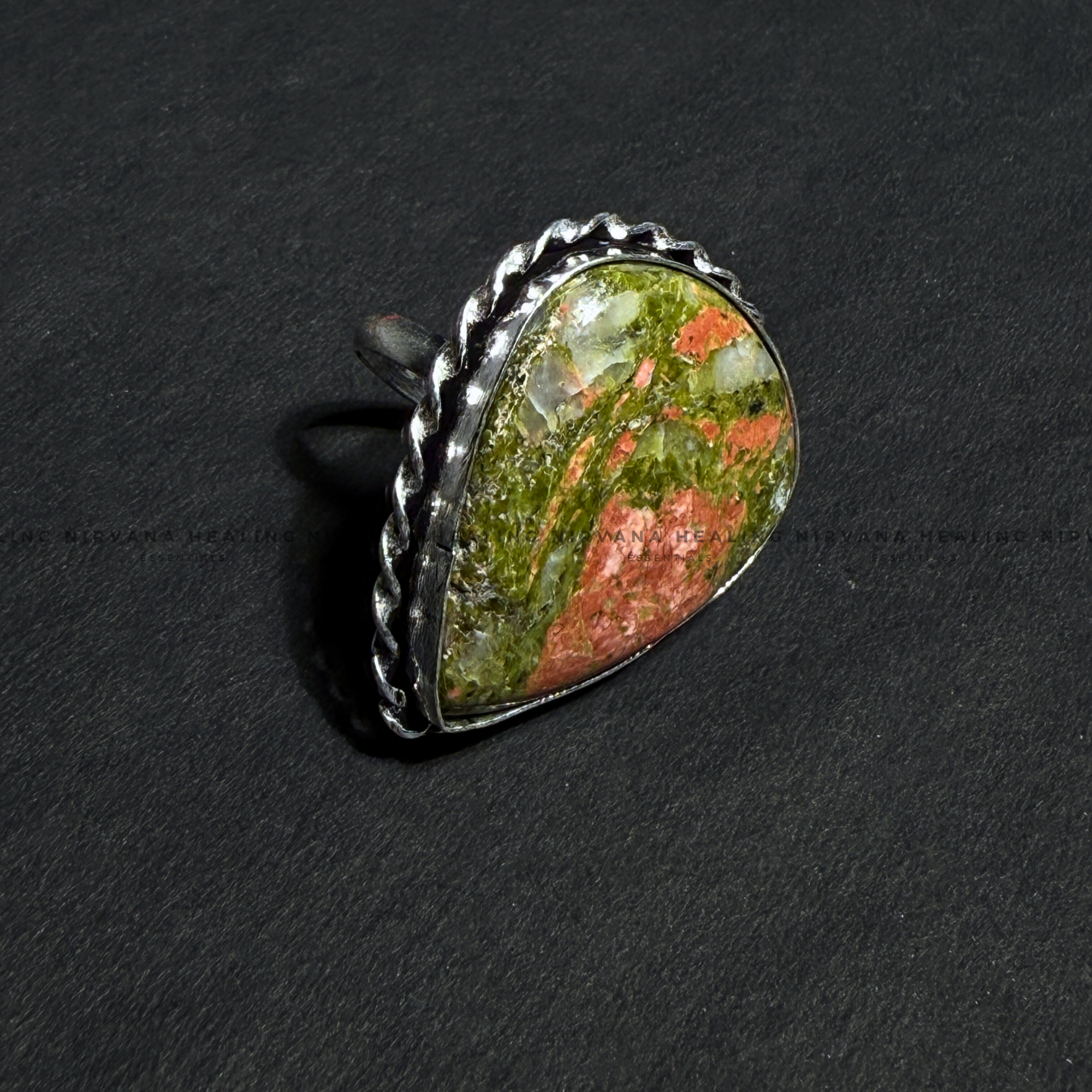UNAKITE DIAMOND SHAPED RING
(Emotional Healing, Heart Awakening, Inner Peace) .
- Image 3