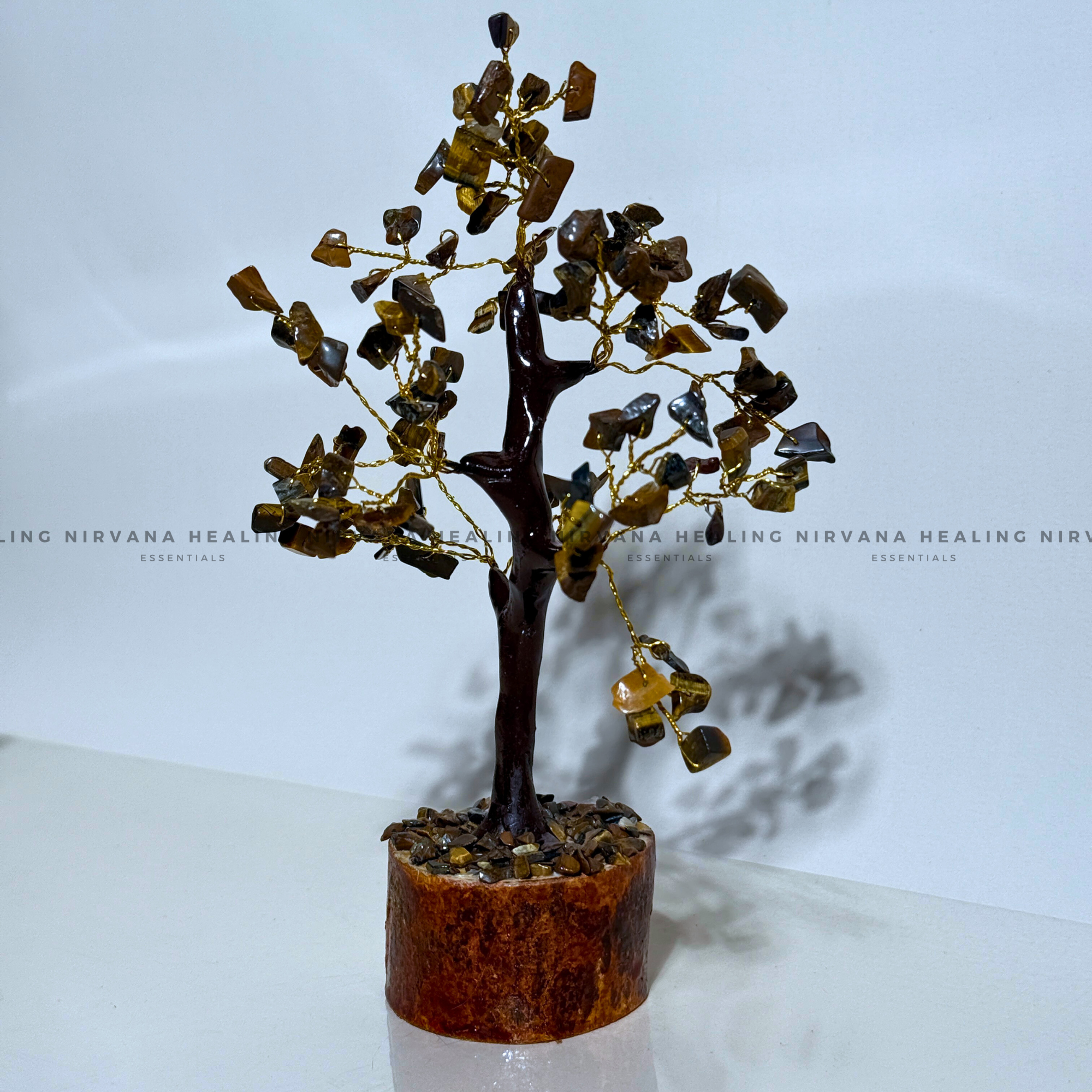 TIGER EYE CRYSTAL TREE Approx 100 Beads (Bold, Courage, Willpower And Strength).