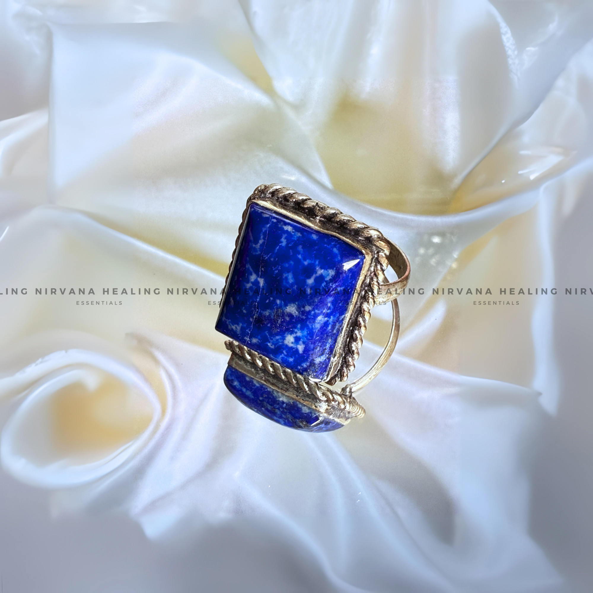 LAPIS JADE SQUARE RING (Communication, Truth, Ease Of Expression And Wisdom) - Image 2