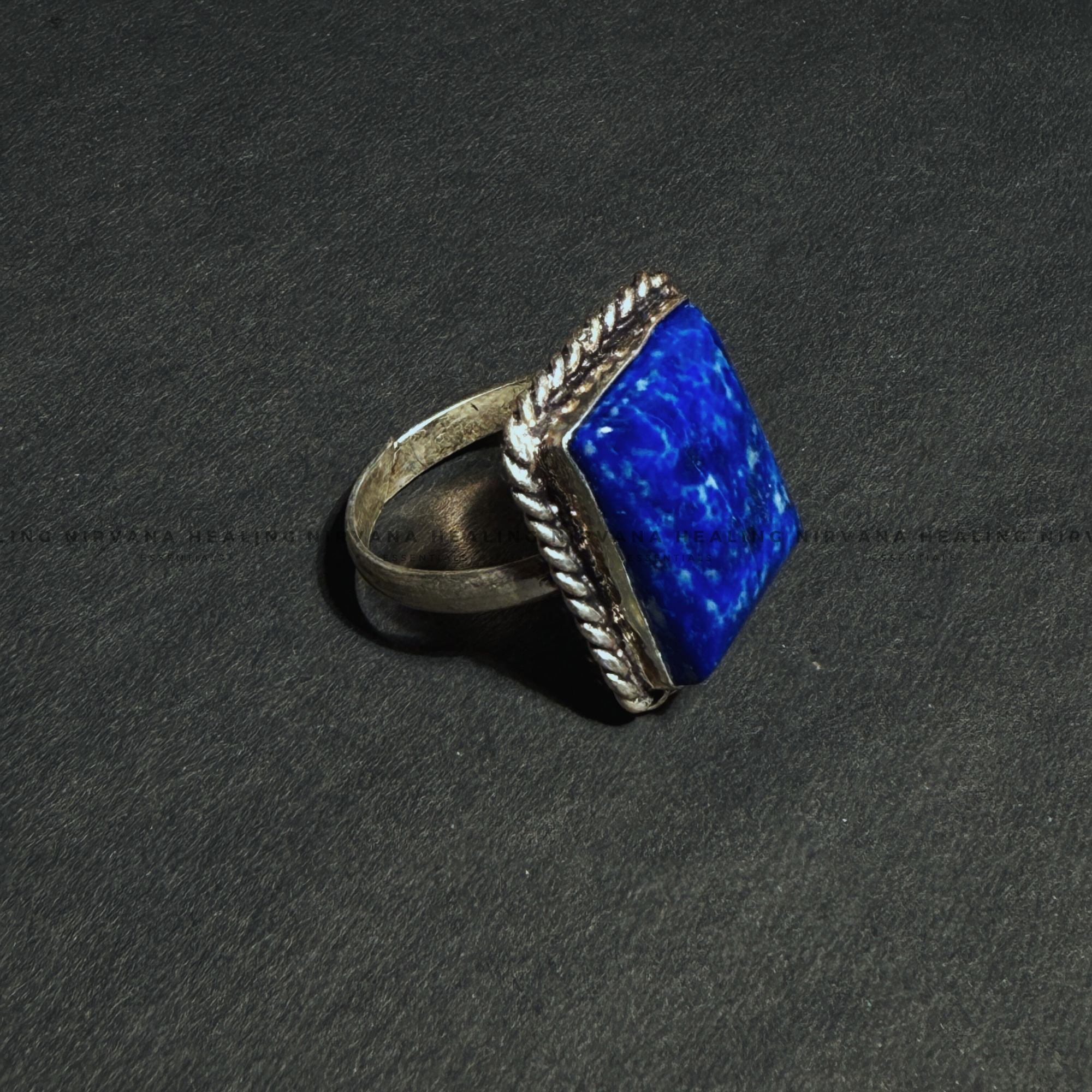 LAPIS JADE SQUARE RING (Communication, Truth, Ease Of Expression And Wisdom) - Image 3