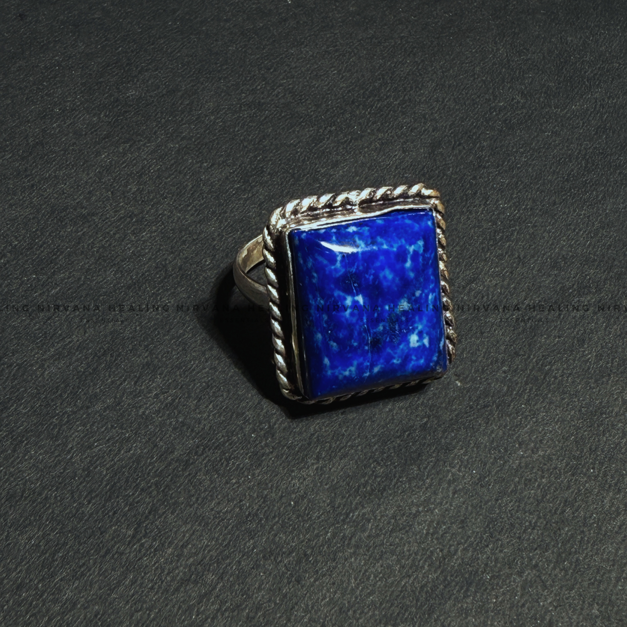LAPIS JADE SQUARE RING (Communication, Truth, Ease Of Expression And Wisdom) - Image 5