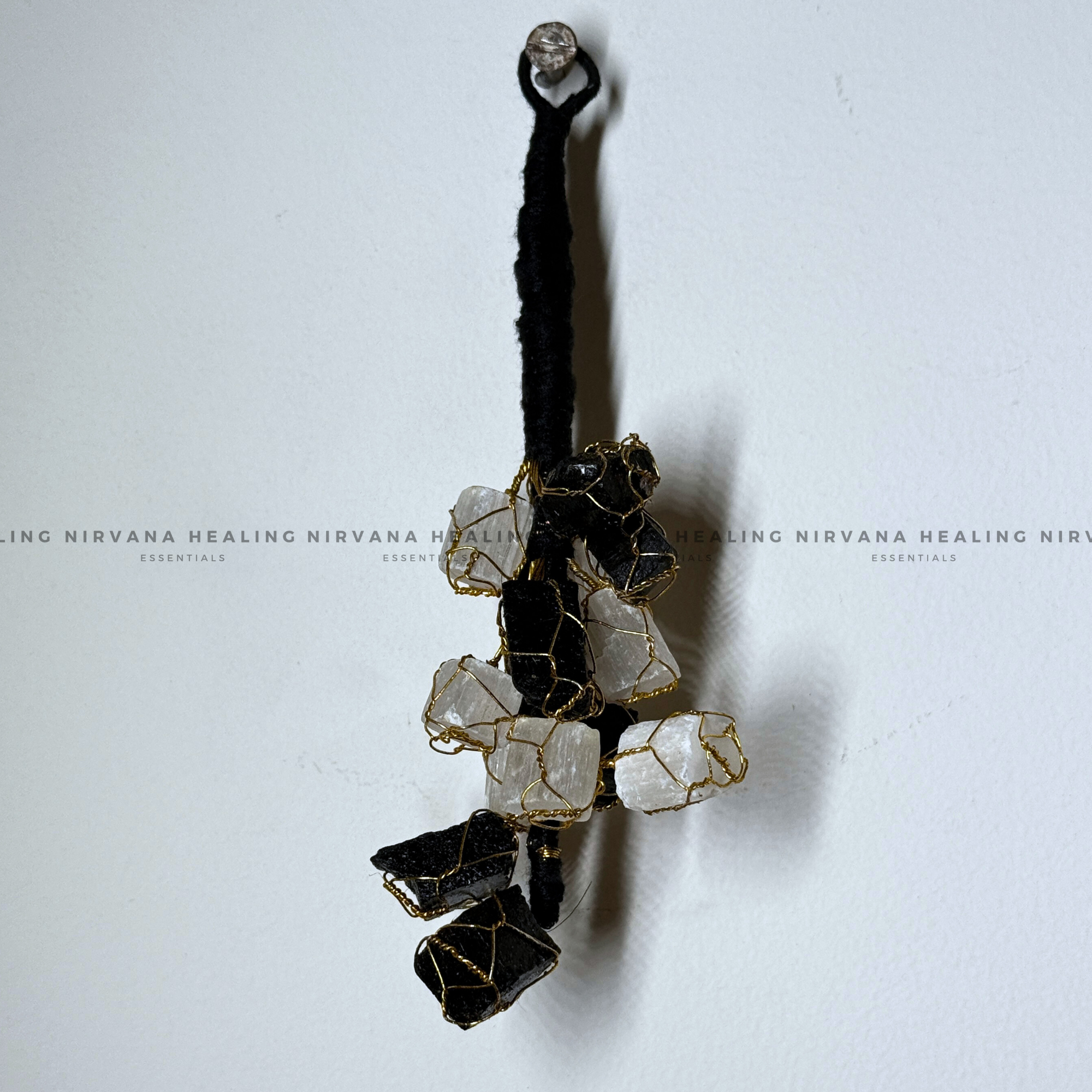 BLACK TOURMALINE AND SELENITE (DOOR HANGING) (Protection, Grounding, Shielding And Growth) - Image 5