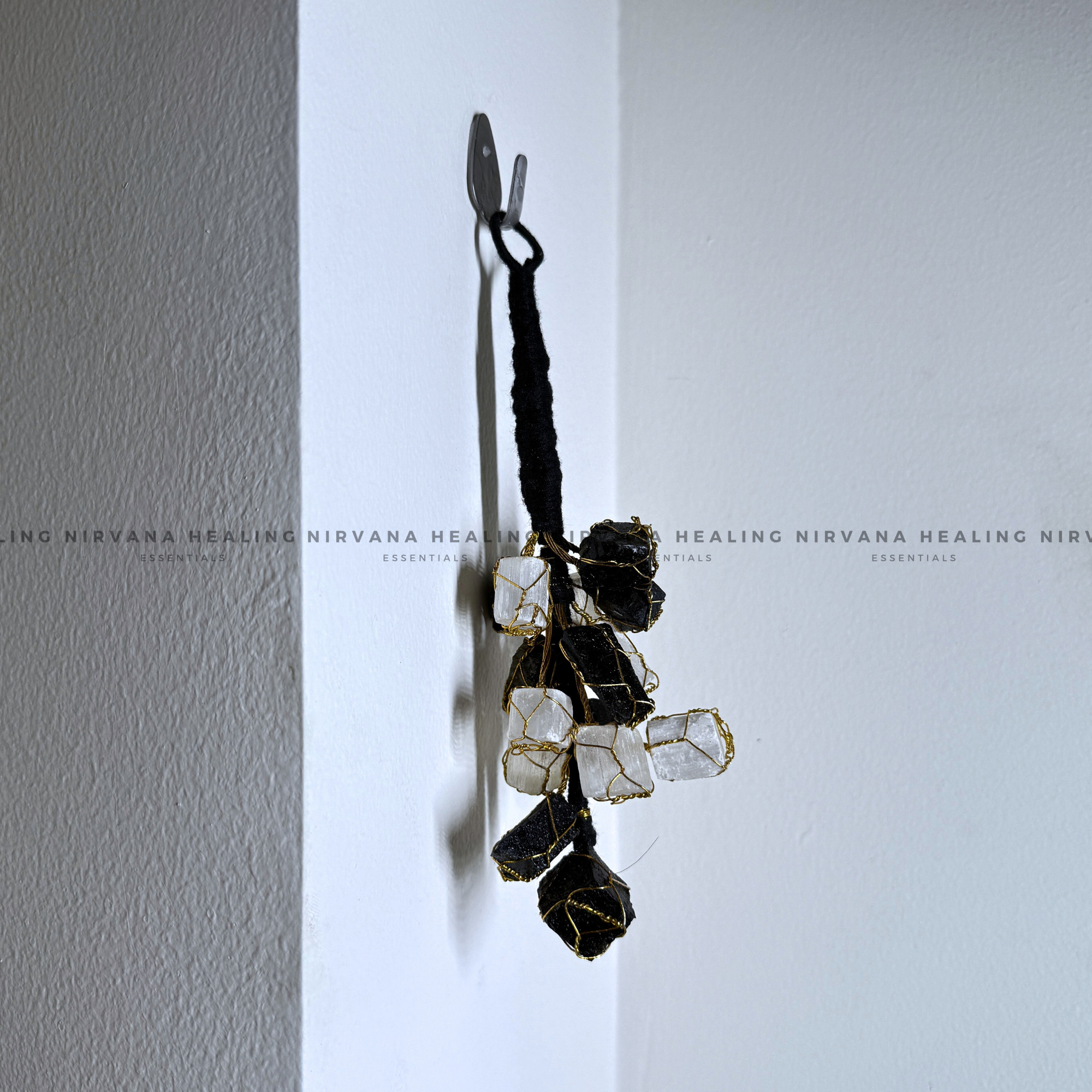 BLACK TOURMALINE AND SELENITE (DOOR HANGING) (Protection, Grounding, Shielding And Growth) - Image 3