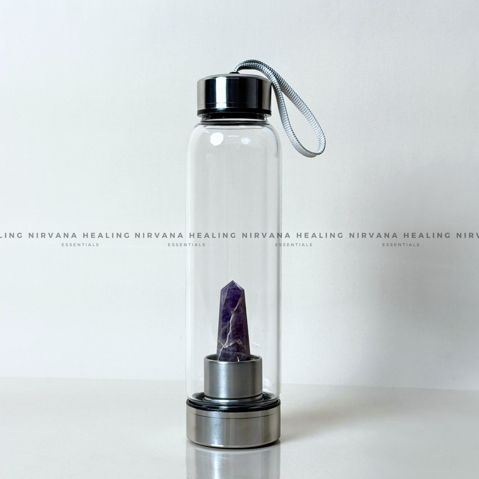 AMETHYST INFUSED CRYSTAL ELIXIR BOTTLE (Meditation, Stress, Intuition and Manifestation) - Image 6