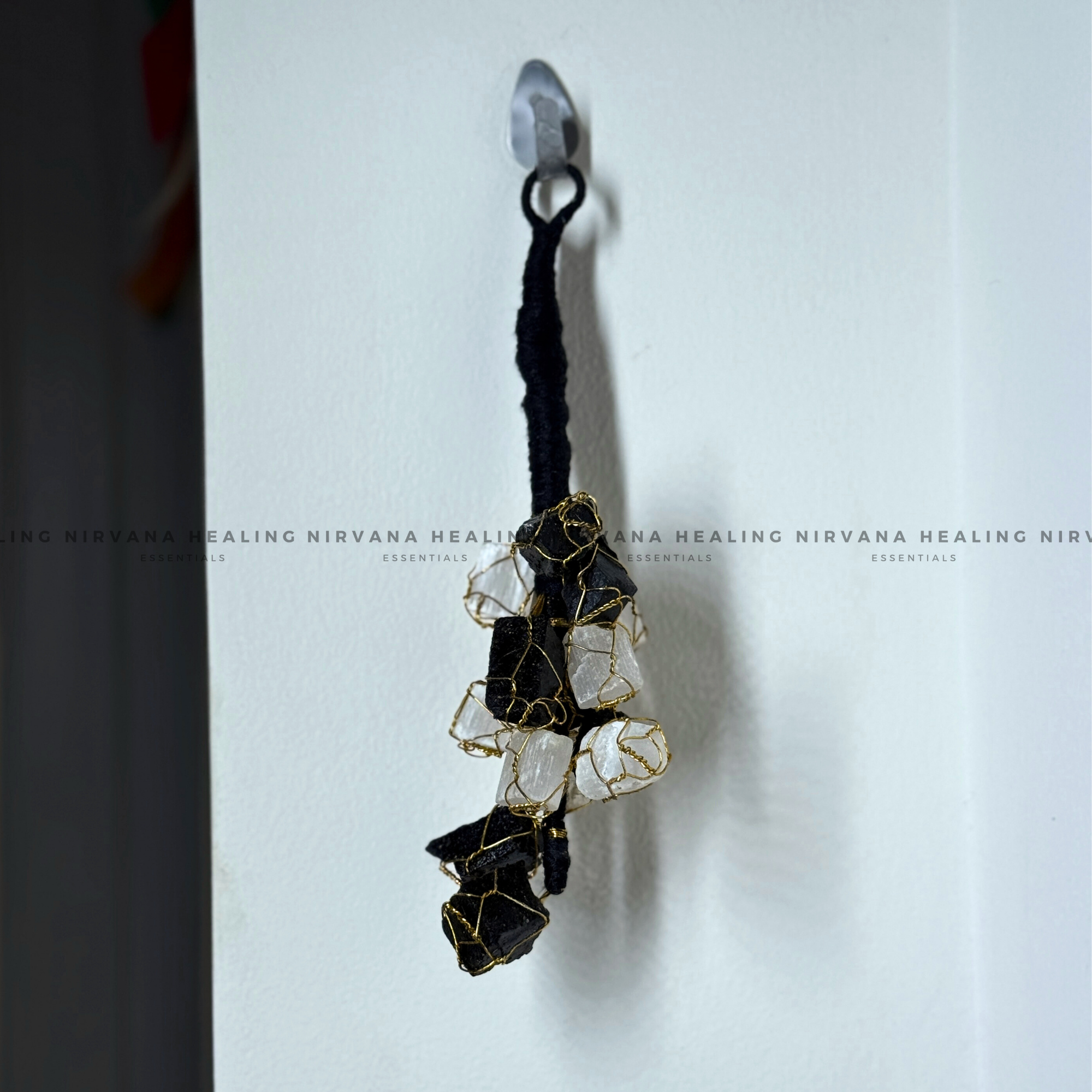 BLACK TOURMALINE AND SELENITE (DOOR HANGING) (Protection, Grounding, Shielding And Growth) - Image 4