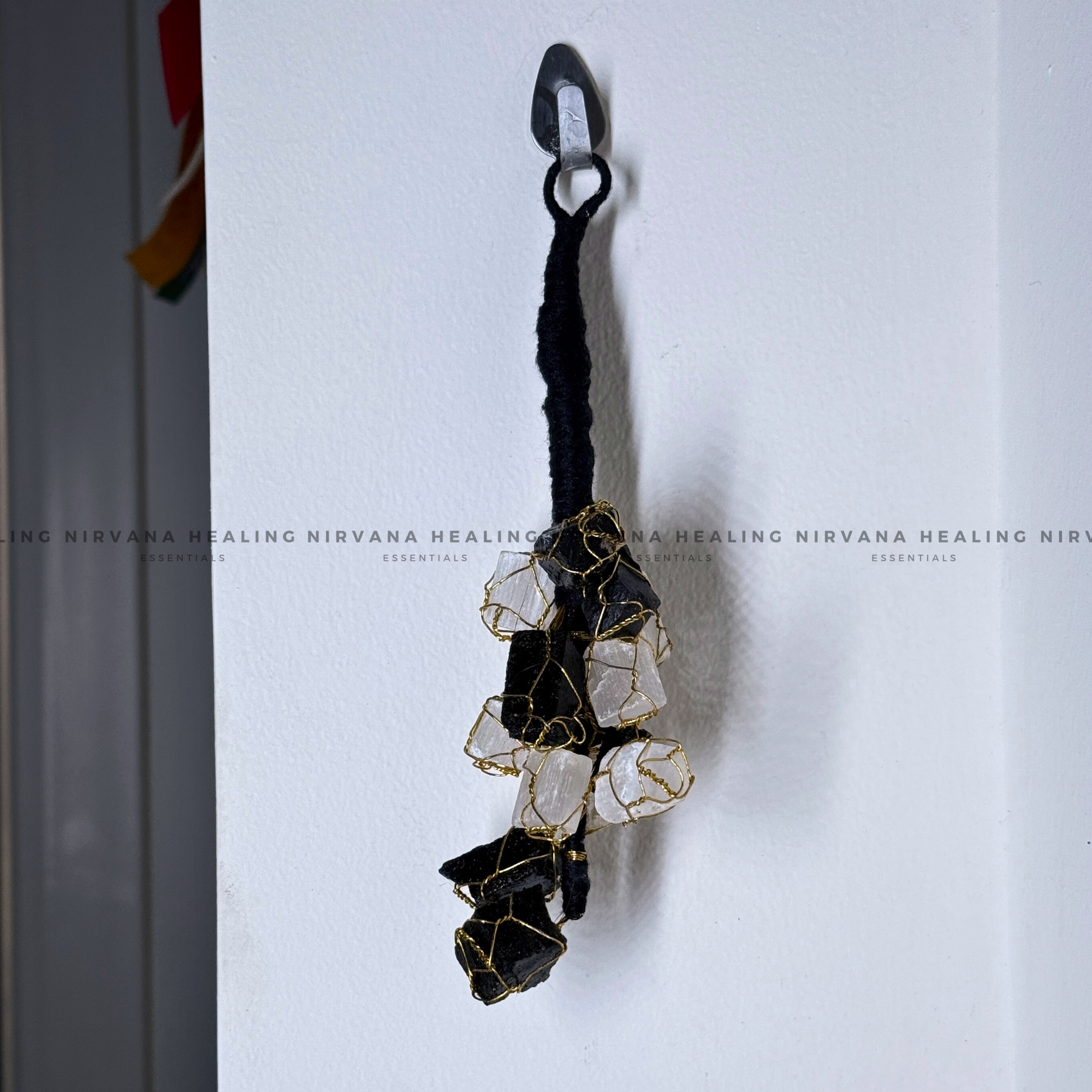 BLACK TOURMALINE AND SELENITE (DOOR HANGING) (Protection, Grounding, Shielding And Growth) - Image 2