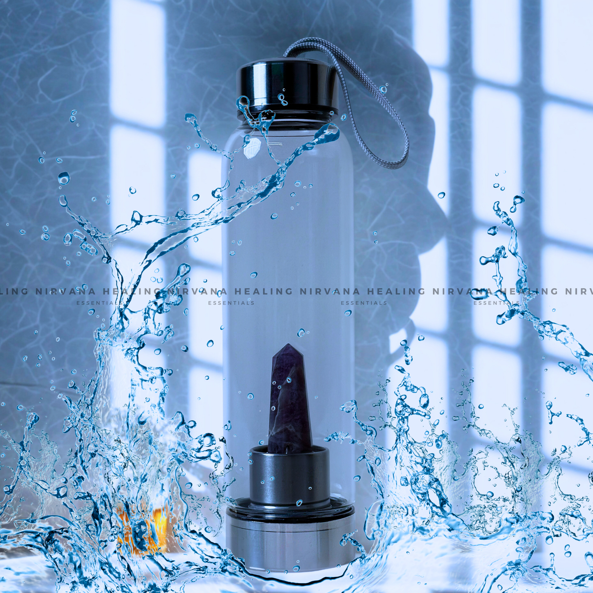 AMETHYST INFUSED CRYSTAL ELIXIR BOTTLE (Meditation, Stress, Intuition and Manifestation)