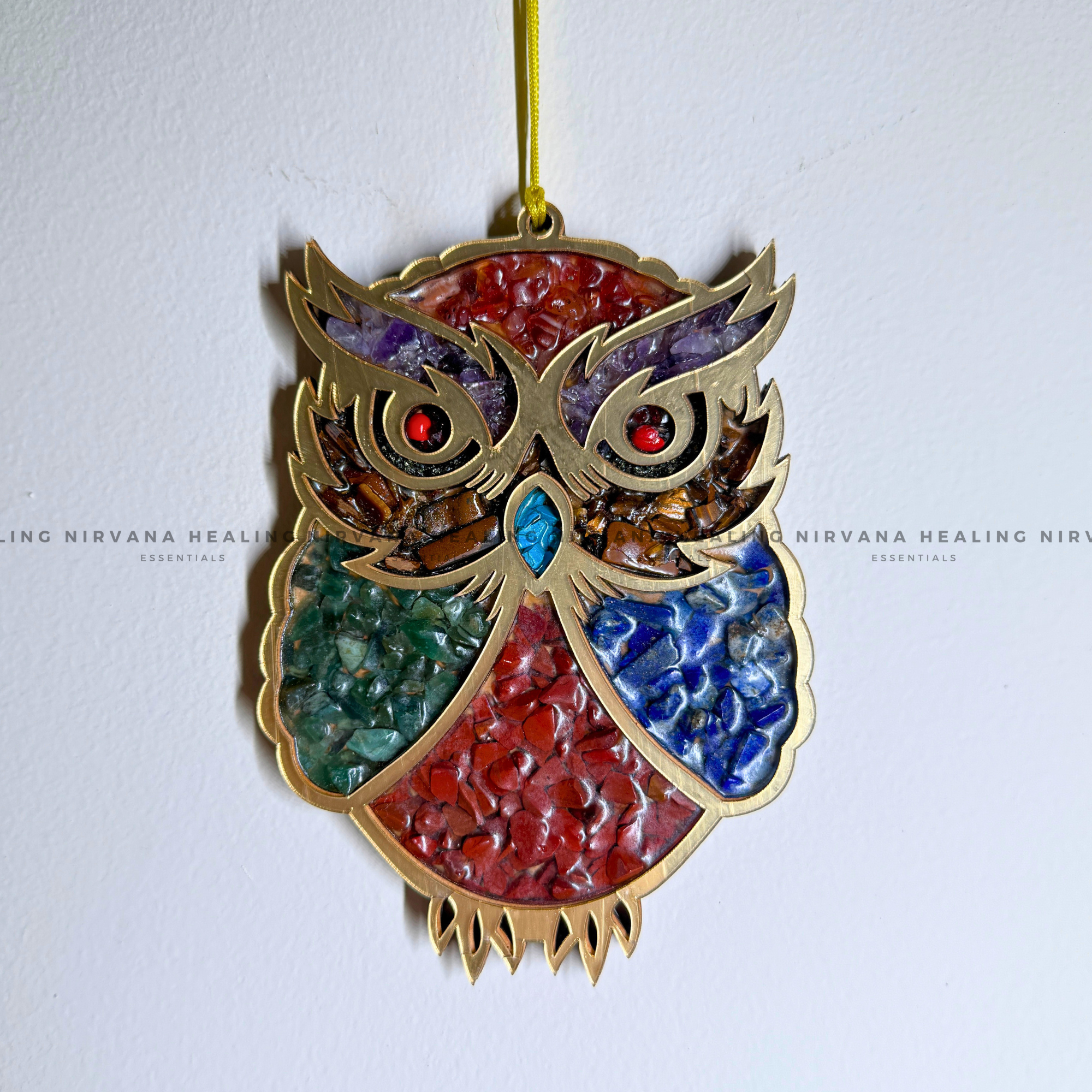 OWL HANGING WITH CRYSTAL CHIPS (Symbol of Wisdom, Fortune And Protection) - Image 4