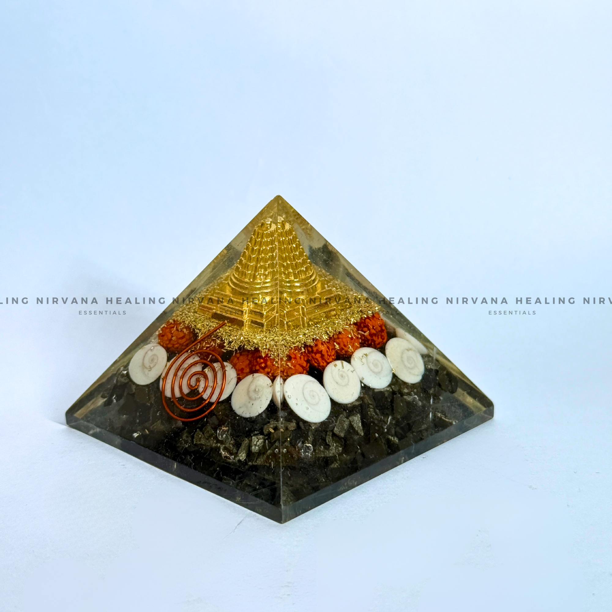 SHREE YANTRA WITH GOMTI RUDRAKSH PYRAMID (Wealth, Protection & Divine Energy)
