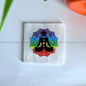SELENITE MEDITATION AND CHAKRAS CHARGING PLATE (Aura Cleansing ,Charging, Cleansing And Purification).