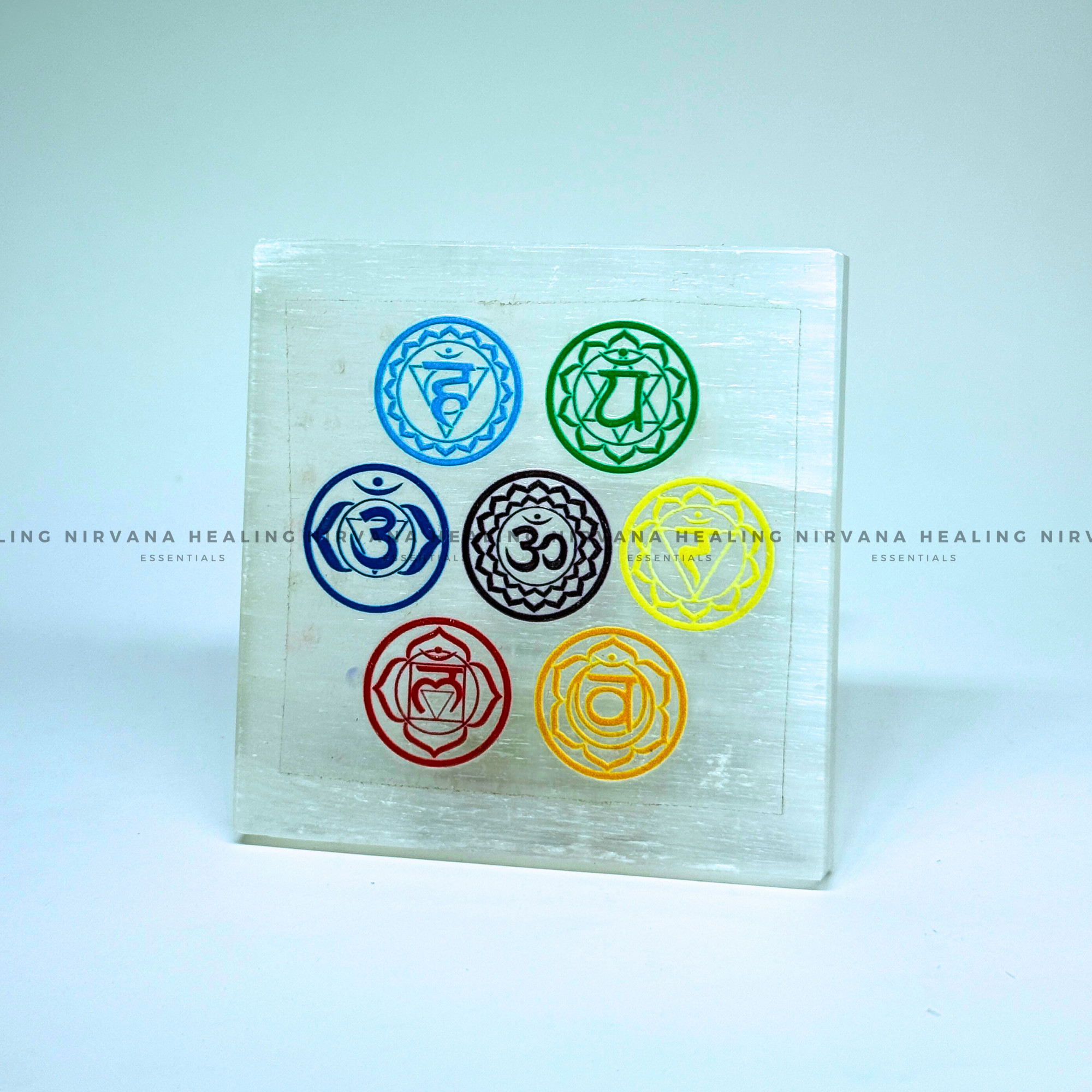 SELENITE 7 CHAKRAS COLOUR CHARGING PLATE
(Aura Cleansing ,Charging, Cleansing And Purification). - Image 2