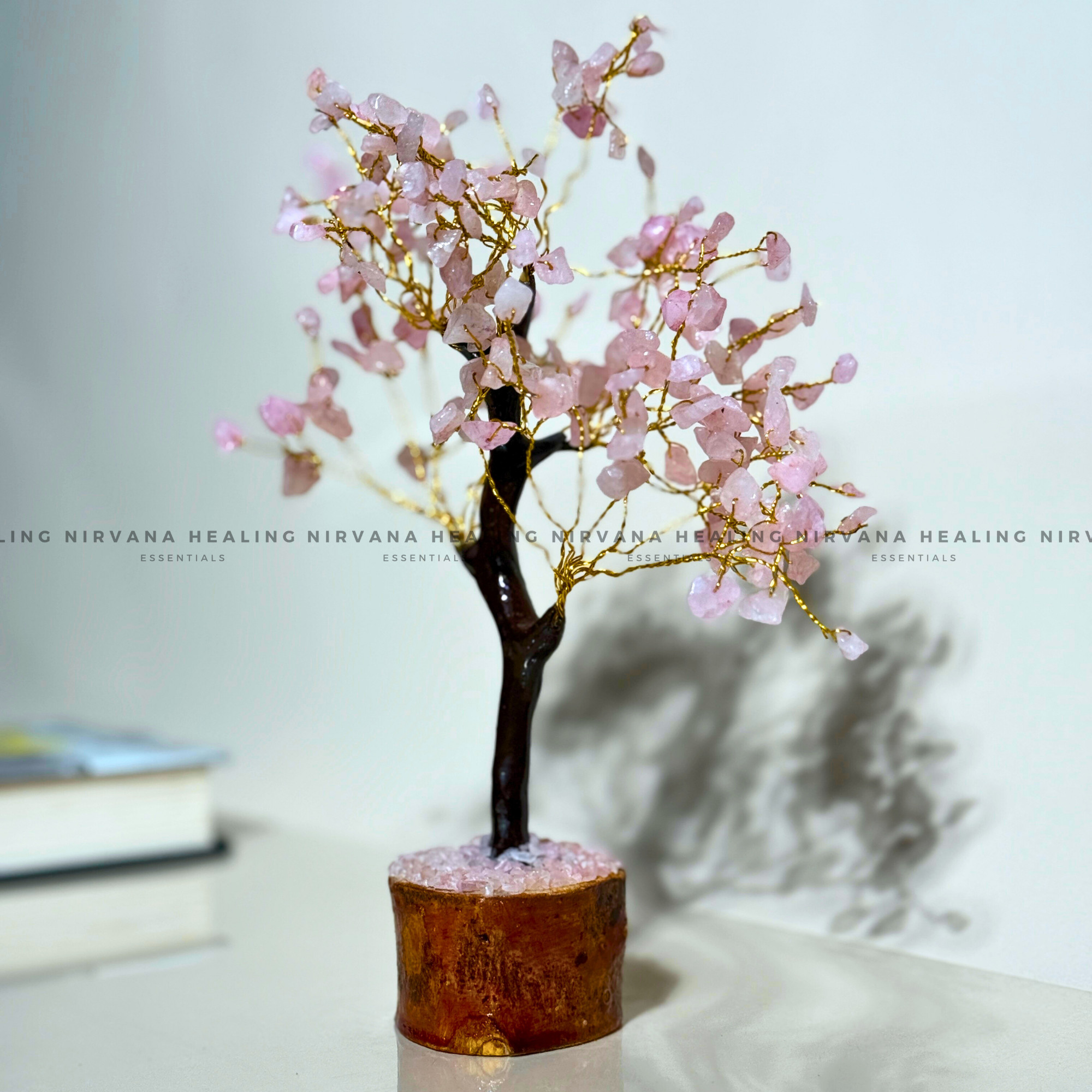 ROSE QUARTZ CRYSTAL TREE Approx 200 Beads (Love, Romance, Relationship And Emotion Balance) - Image 3