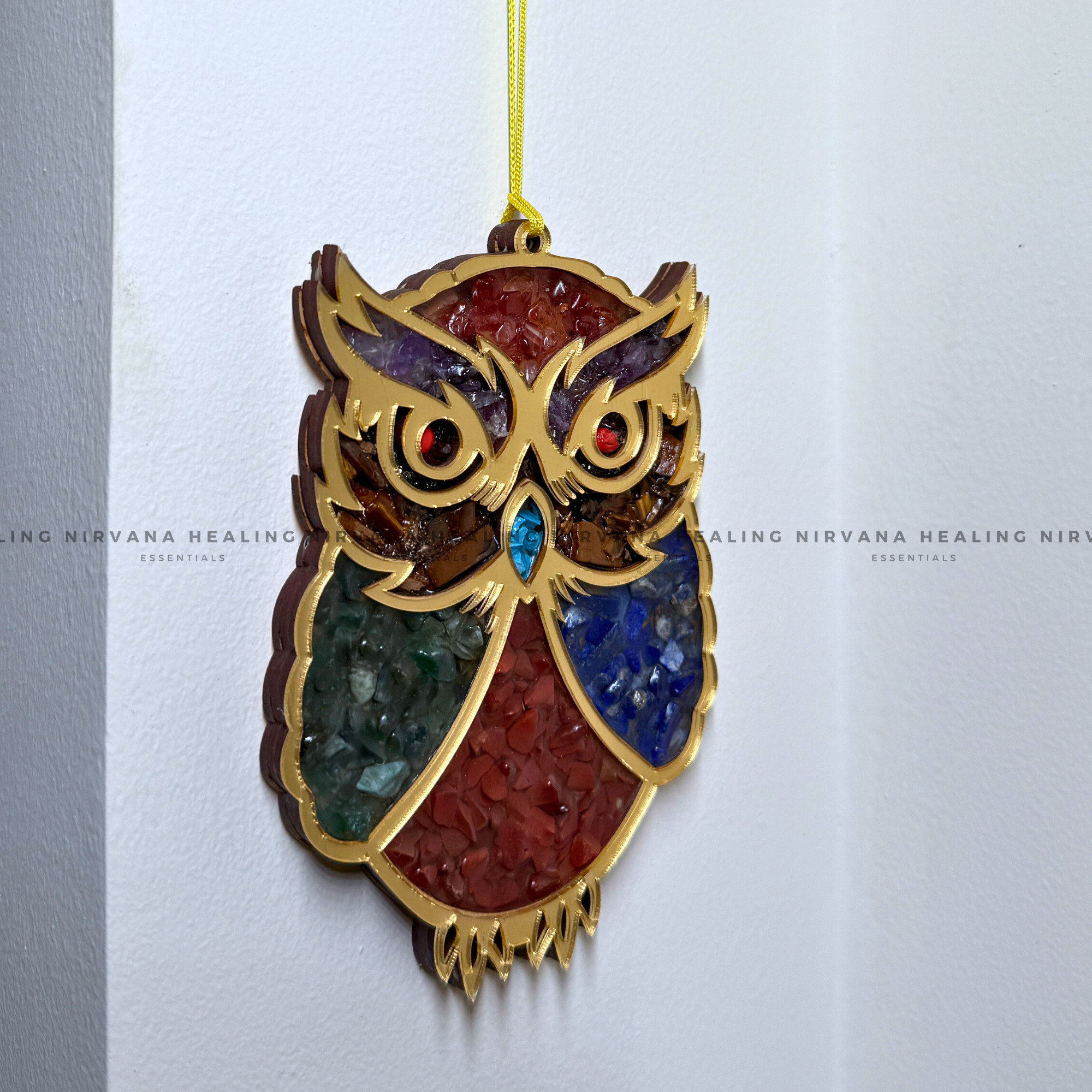 OWL HANGING WITH CRYSTAL CHIPS (Symbol of Wisdom, Fortune And Protection) - Image 5