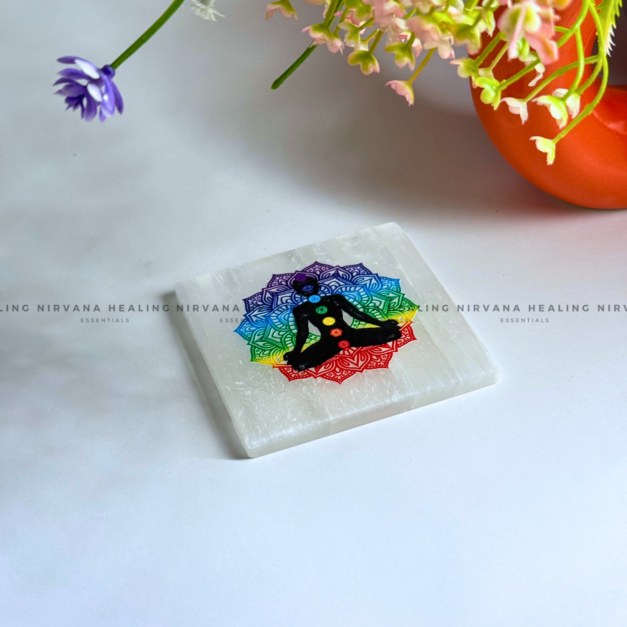SELENITE MEDITATION AND CHAKRAS CHARGING PLATE
(Aura Cleansing ,Charging, Cleansing And Purification). - Image 2