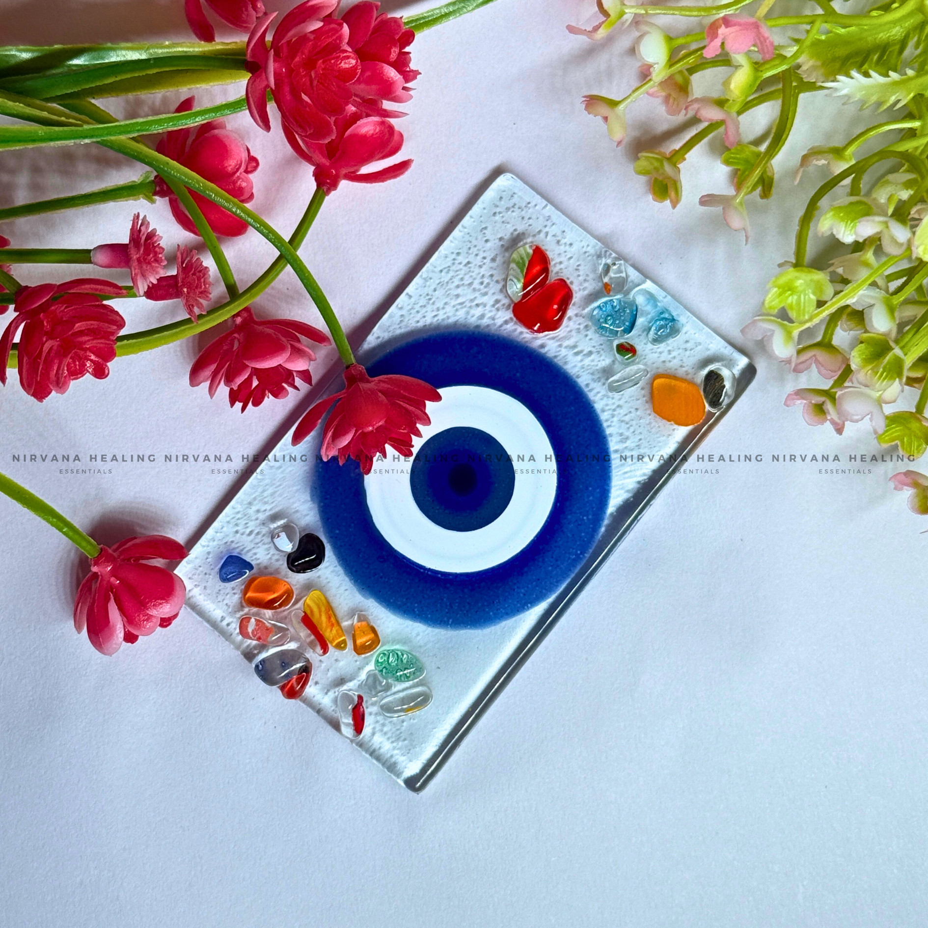 SELENITE EVIL EYE CHARGING PLATE
(Aura Cleansing ,Charging, Cleansing And Purification). - Image 6