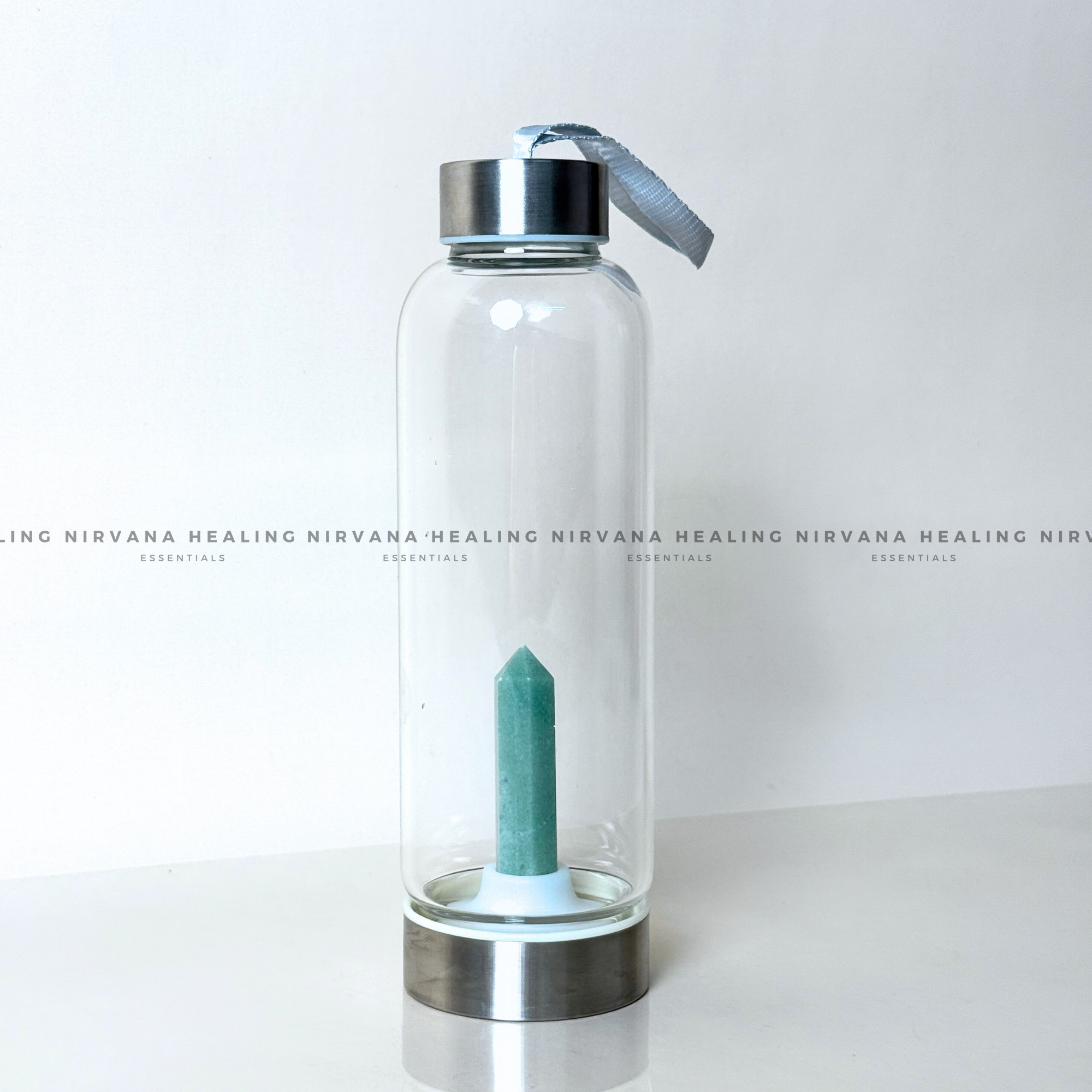GREEN JADE INFUSED CRYSTAL ELIXIR BOTTLE (Luck, Harmony, Peace And Abundance) - Image 6