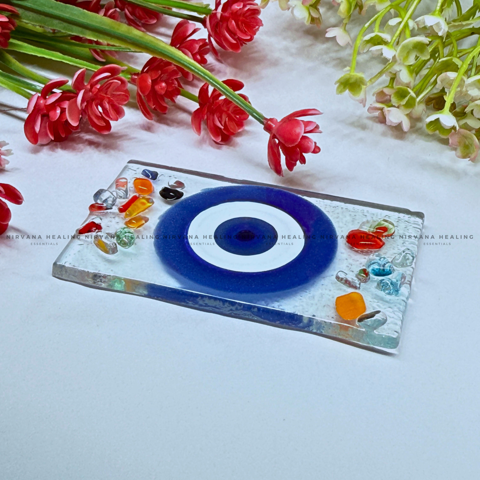 SELENITE EVIL EYE CHARGING PLATE
(Aura Cleansing ,Charging, Cleansing And Purification). - Image 5