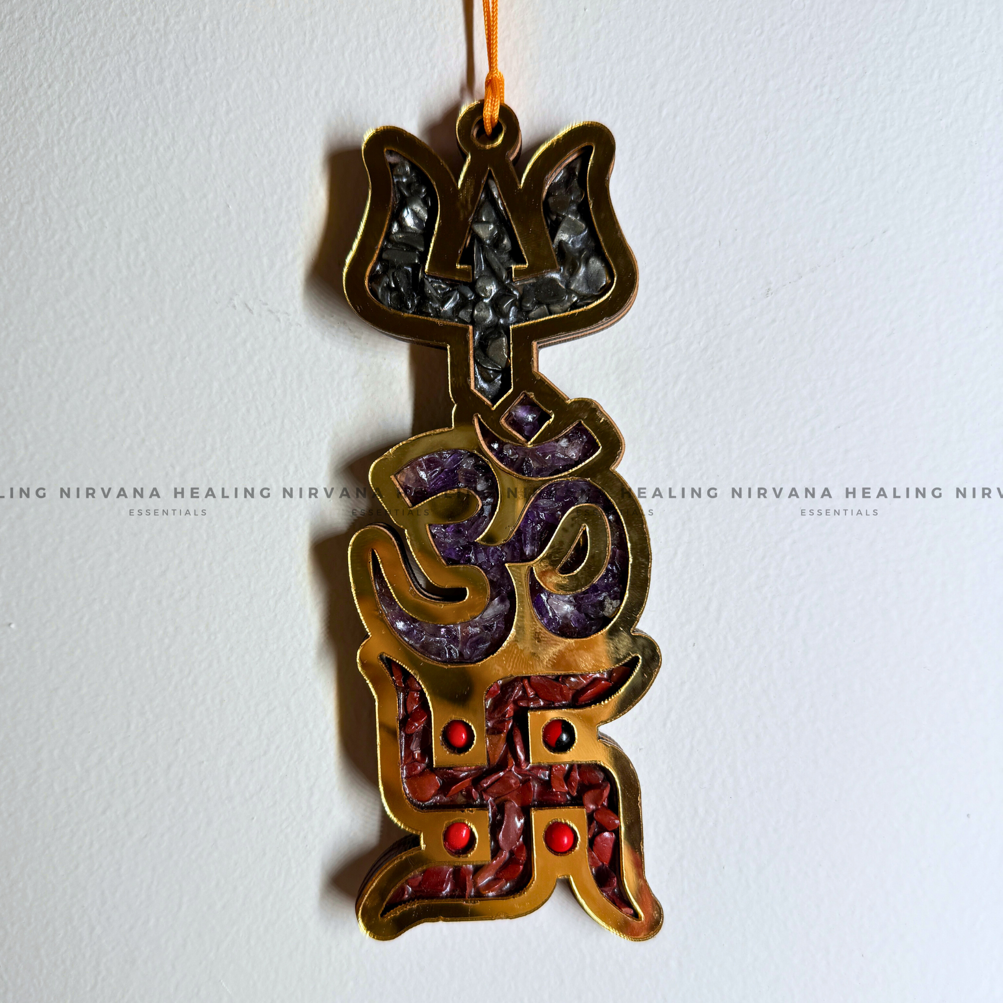 TRISHAKTI YANTRA WITH NATURAL CRYSTAL CHIPS (Power of Protection, Harmony And Abundance) - Image 3