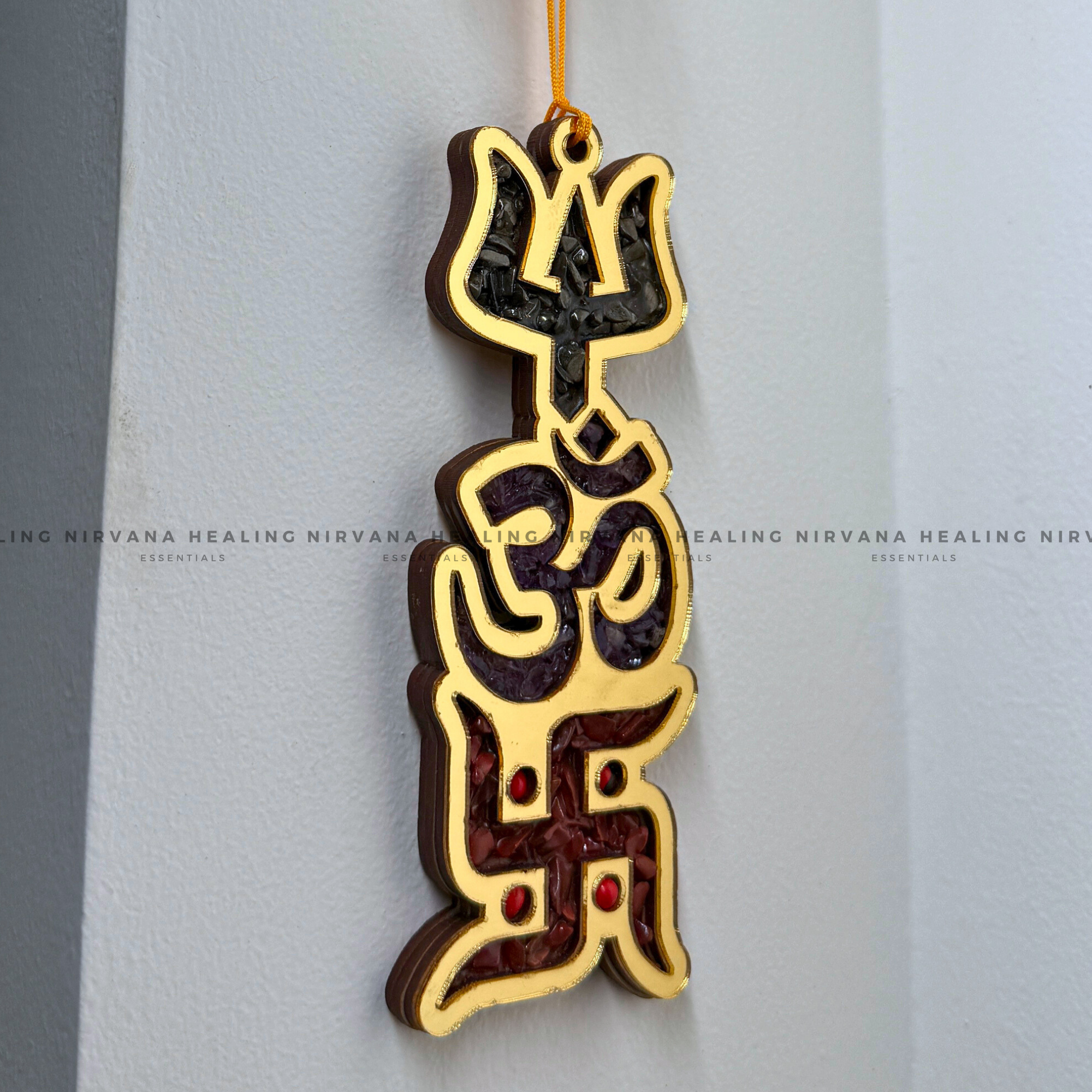 TRISHAKTI YANTRA WITH NATURAL CRYSTAL CHIPS (Power of Protection, Harmony And Abundance) - Image 4