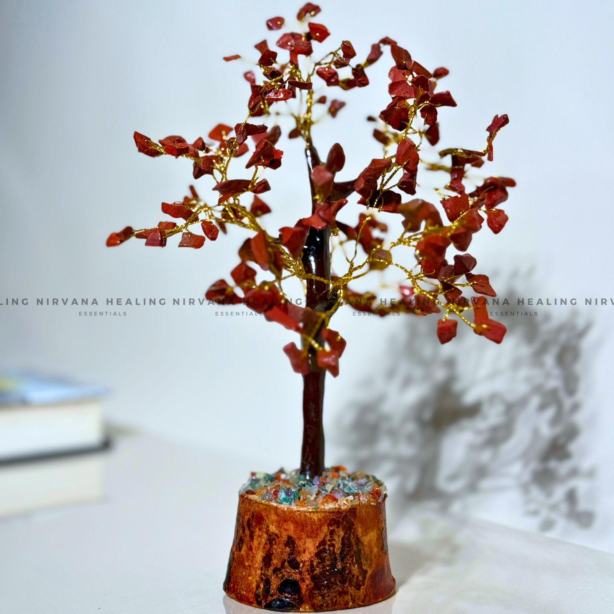 RED JASPER CRYSTAL TREE Approx 200 beads (Immunity, Strength, Health and Pain Relief) - Image 2