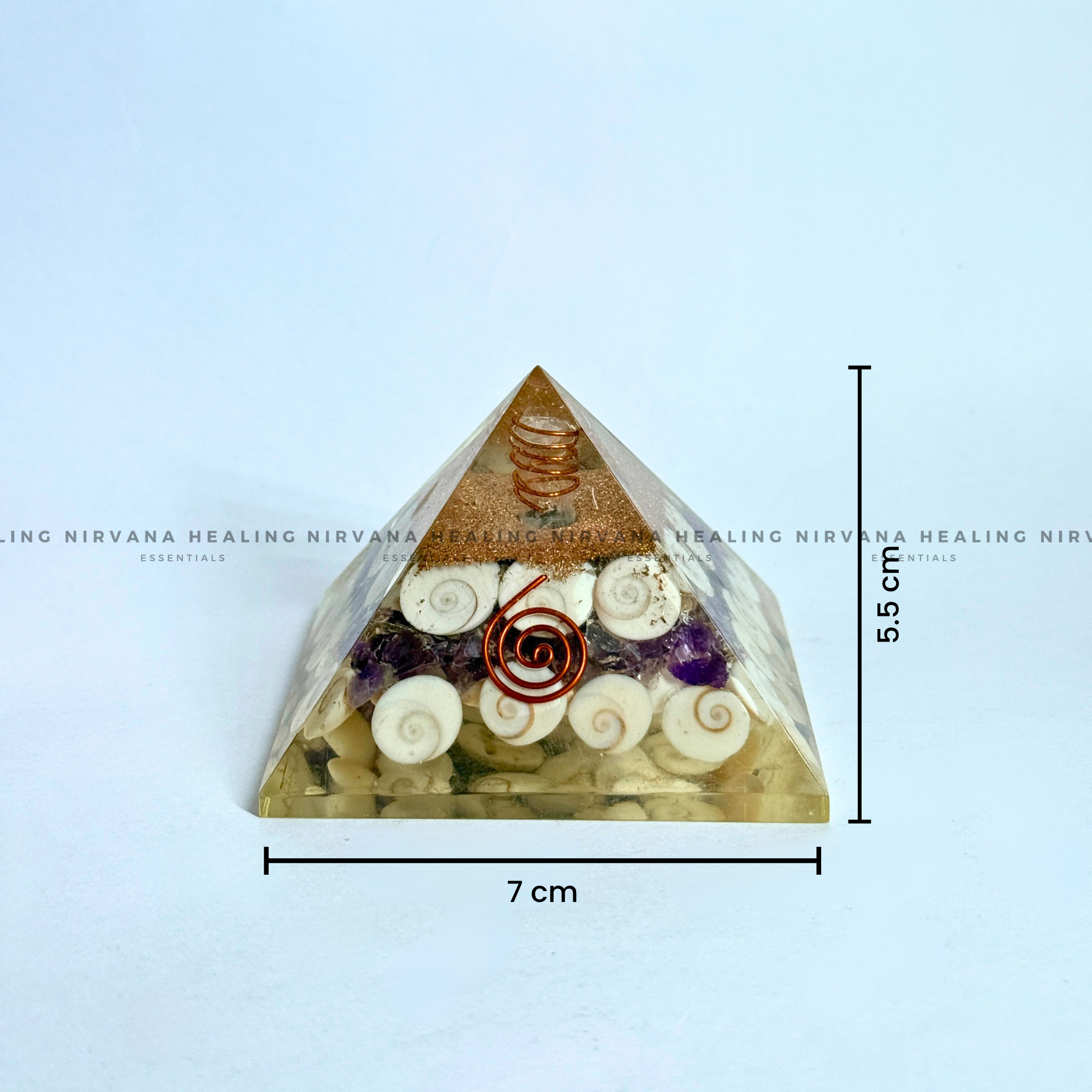 AMETHYST WITH GOMTI CHAKRA PYRAMID (Meditation, Stress Reduction, Intuition and Manifestation) - Image 5