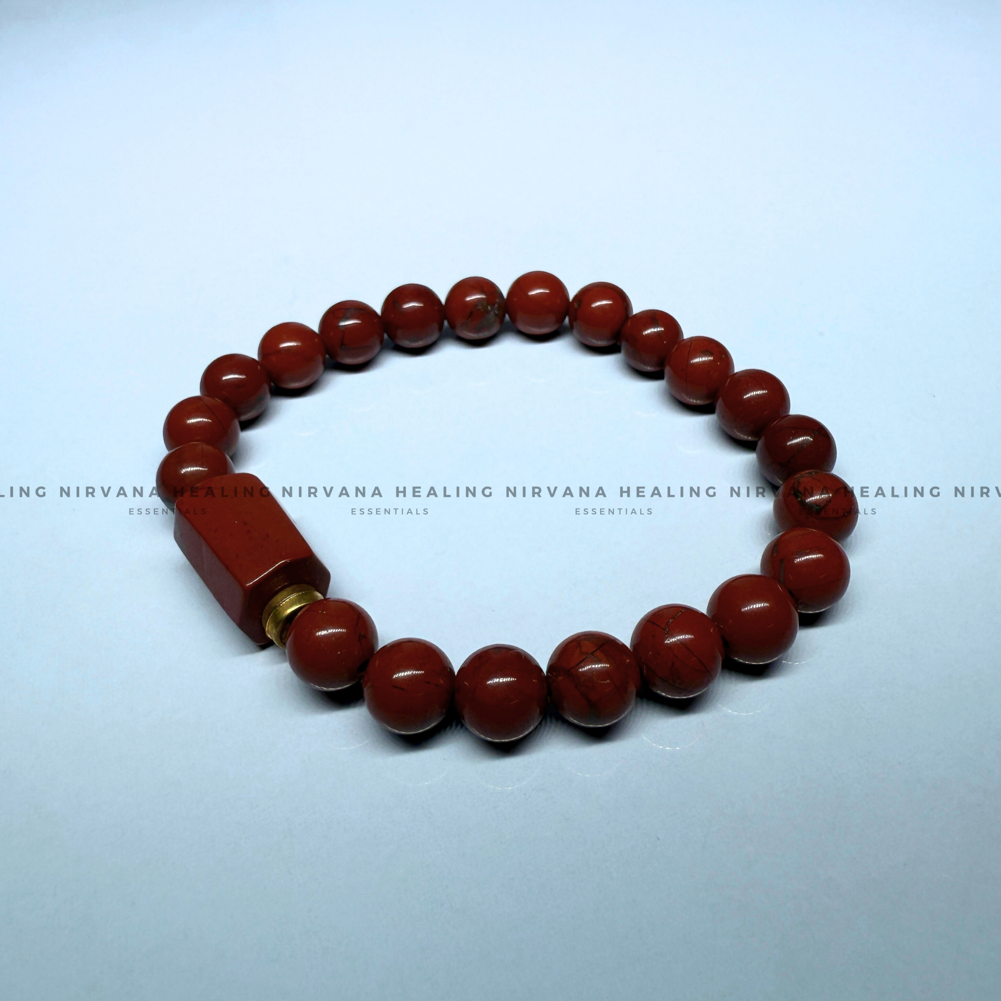 RED JASPER WITH TUMBLE BRACELET (Immunity, Strength, Health and Pain Relief) - Image 2