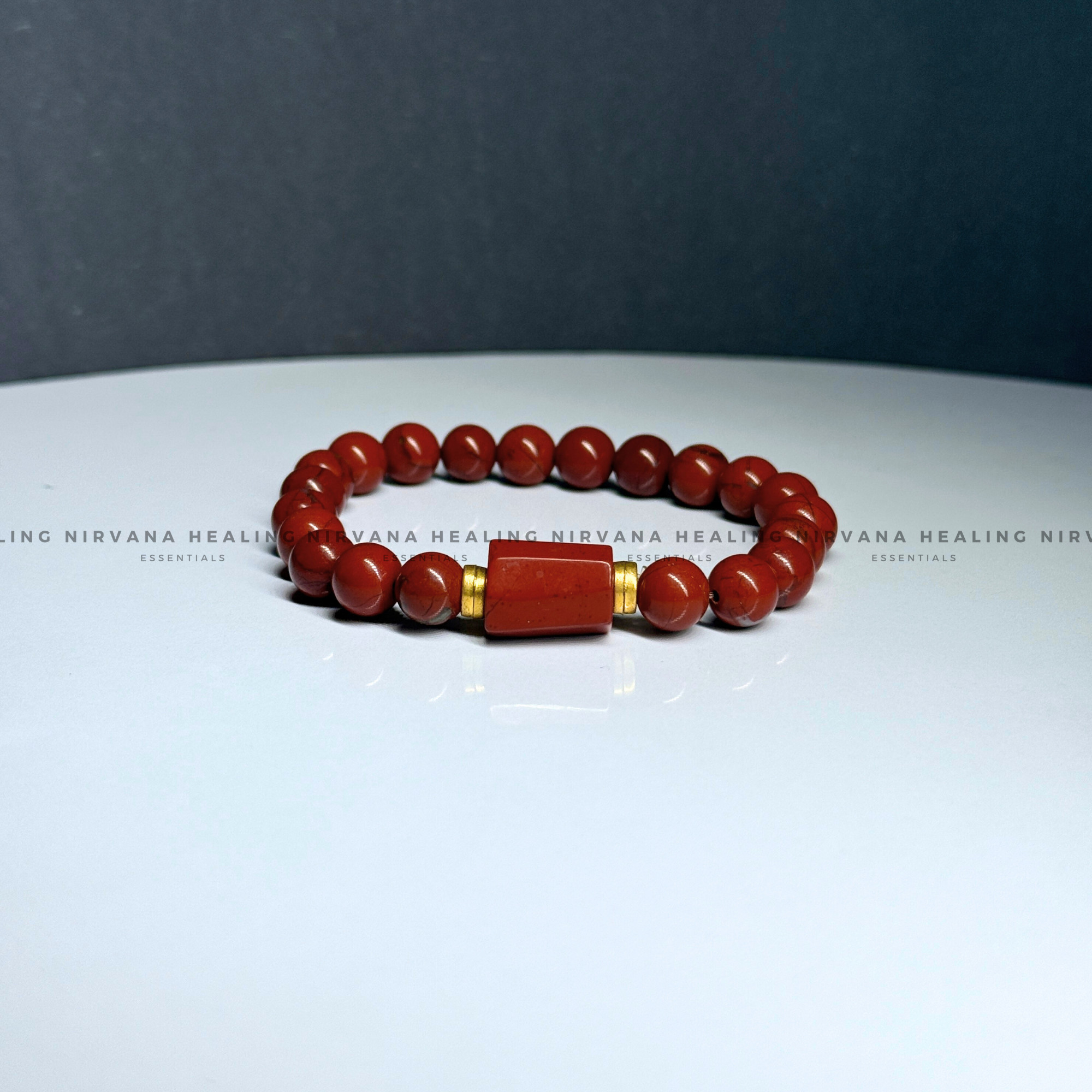 RED JASPER WITH TUMBLE BRACELET (Immunity, Strength, Health and Pain Relief) - Image 3