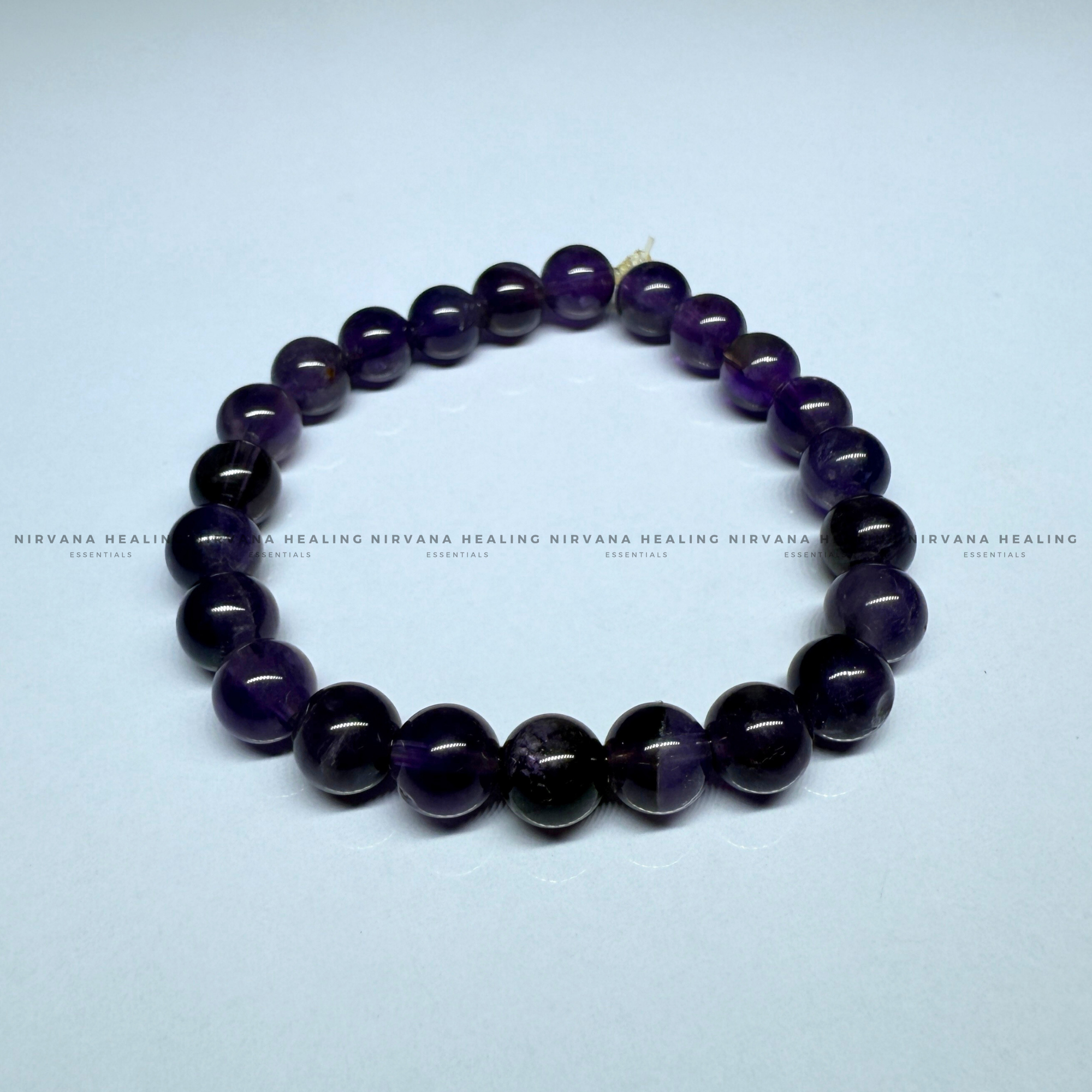 AMETHYST ROUND BEADED BRACELET (Meditation, Stress Reduction, Intuition and Manifestation) - Image 4