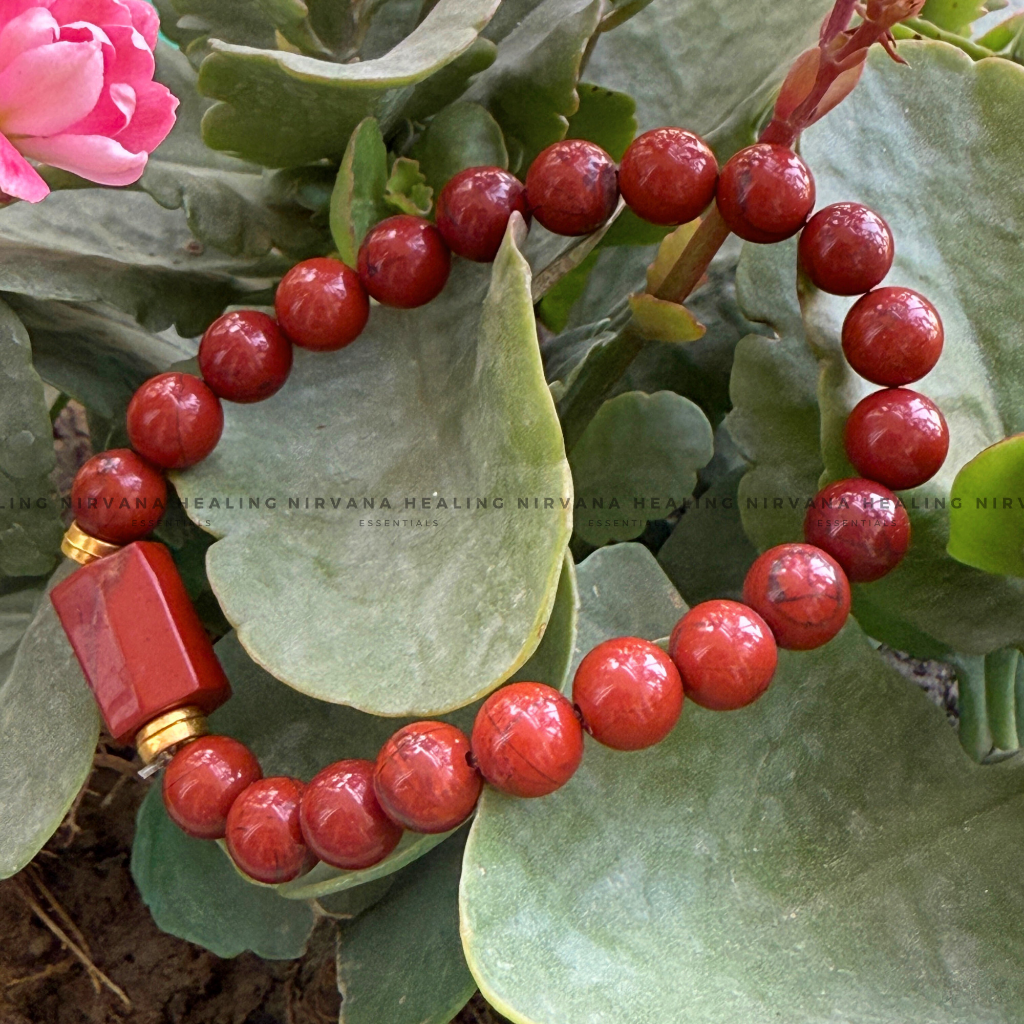 RED JASPER WITH TUMBLE BRACELET (Immunity, Strength, Health and Pain Relief) - Image 5