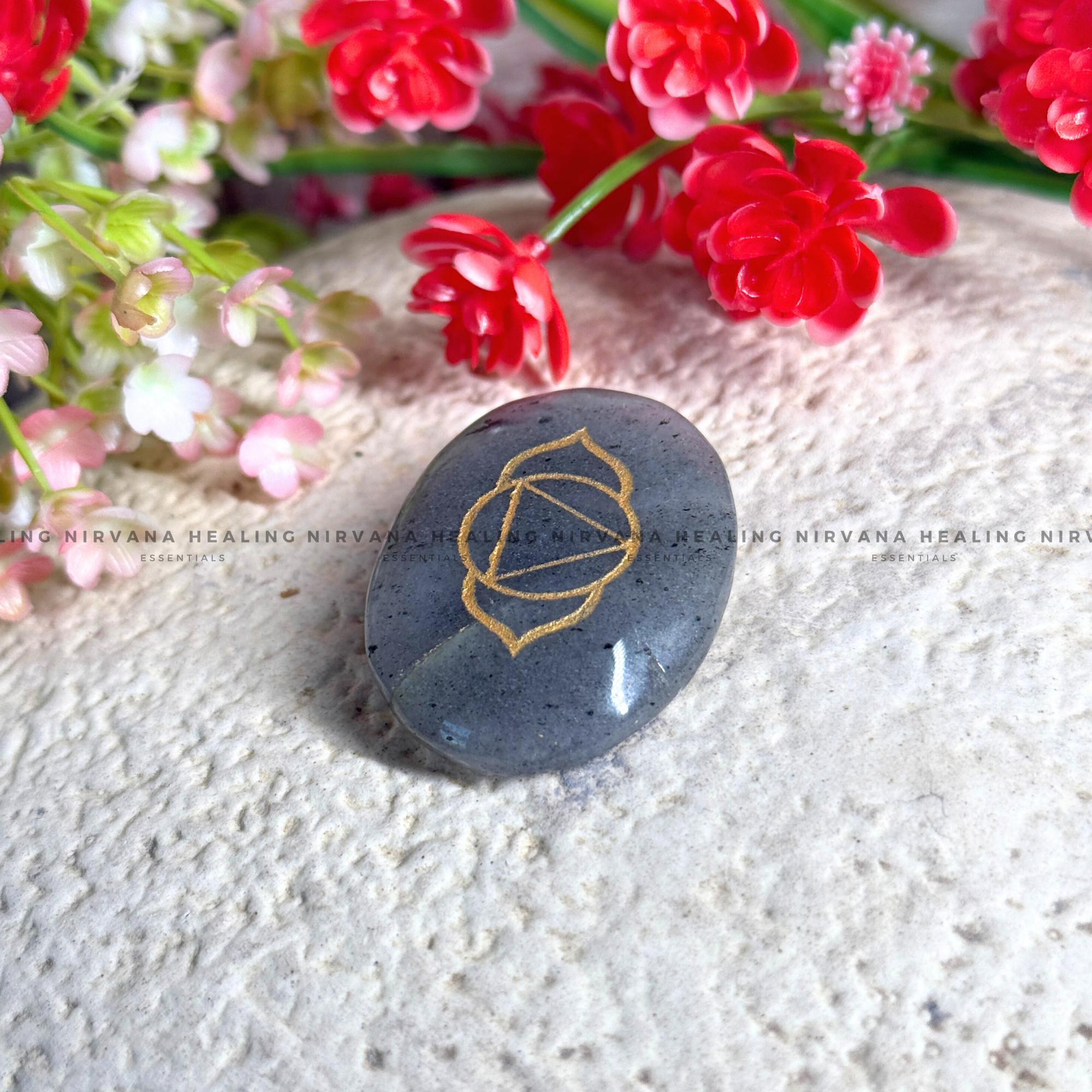 THIRD EYE CHAKRA BLUE APATITE ZIBU COIN (Goal Setting, Motivation, Manifestation And Communication).