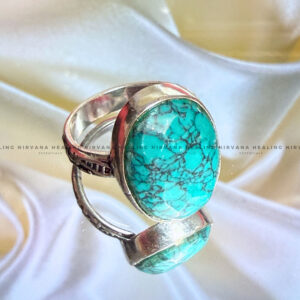 TURQUOISE JADE OVAL RING (Divine Protection, Psycho Gifts, Healing, Wisdom, Truth)