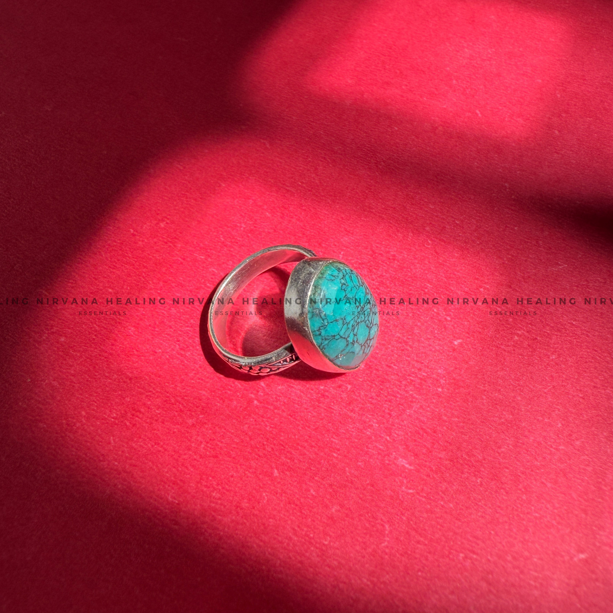TURQUOISE JADE OVAL RING (Divine Protection, Psycho Gifts, Healing, Wisdom, Truth) - Image 4